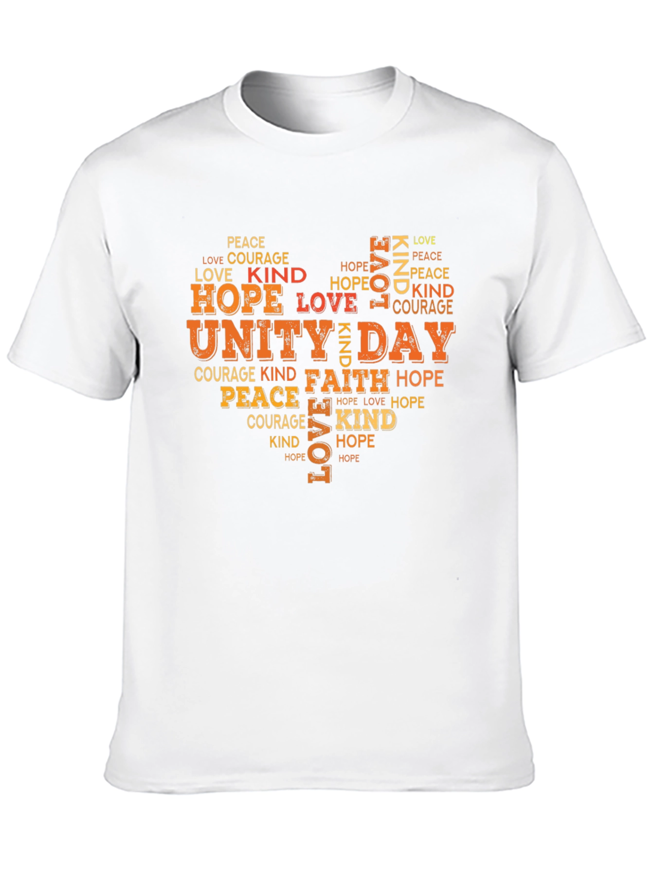 Unity Day Heart Word Art Black T-Shirt