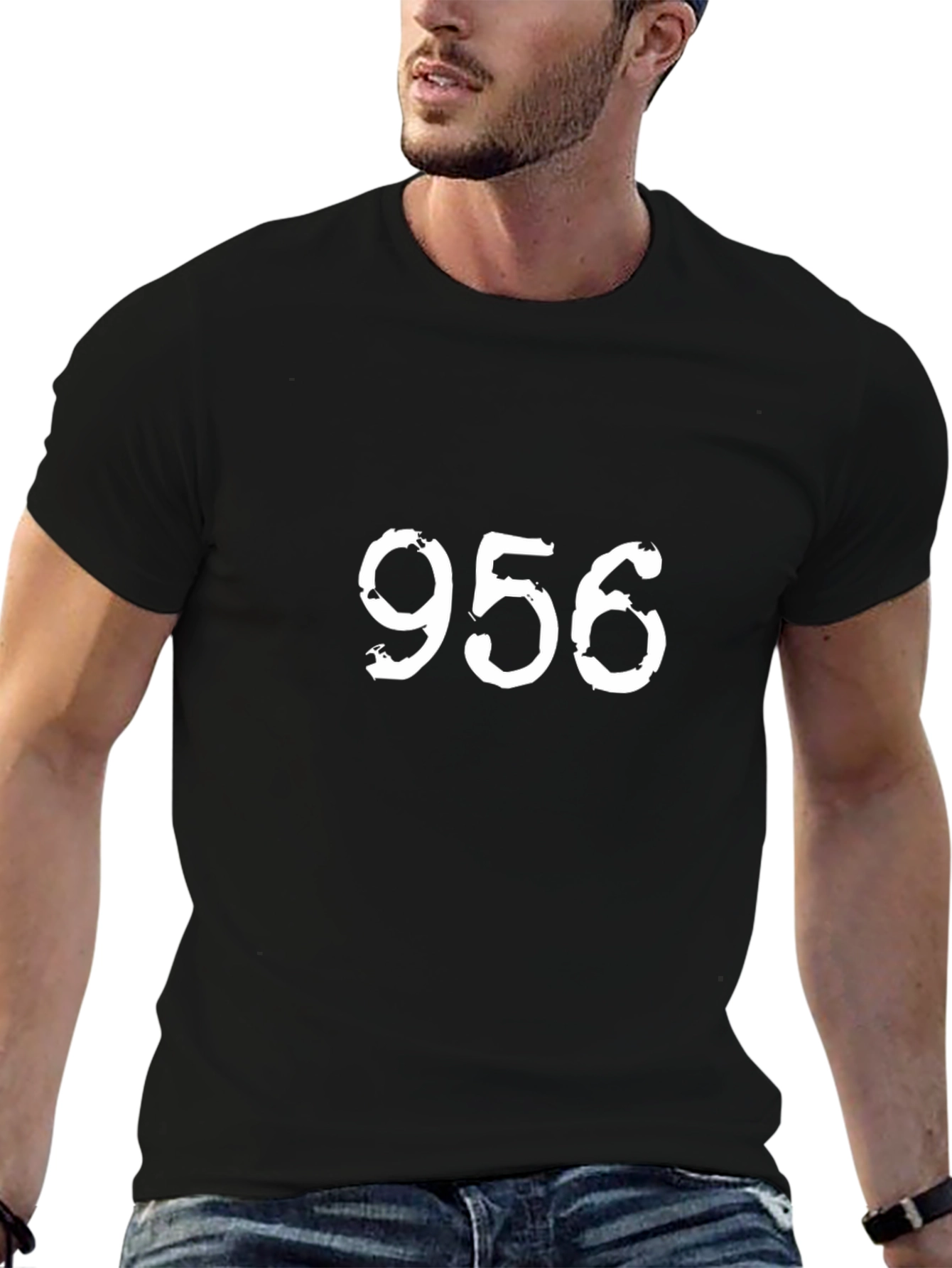 956 Graphic Tee - Bold Number Print Classic Fit