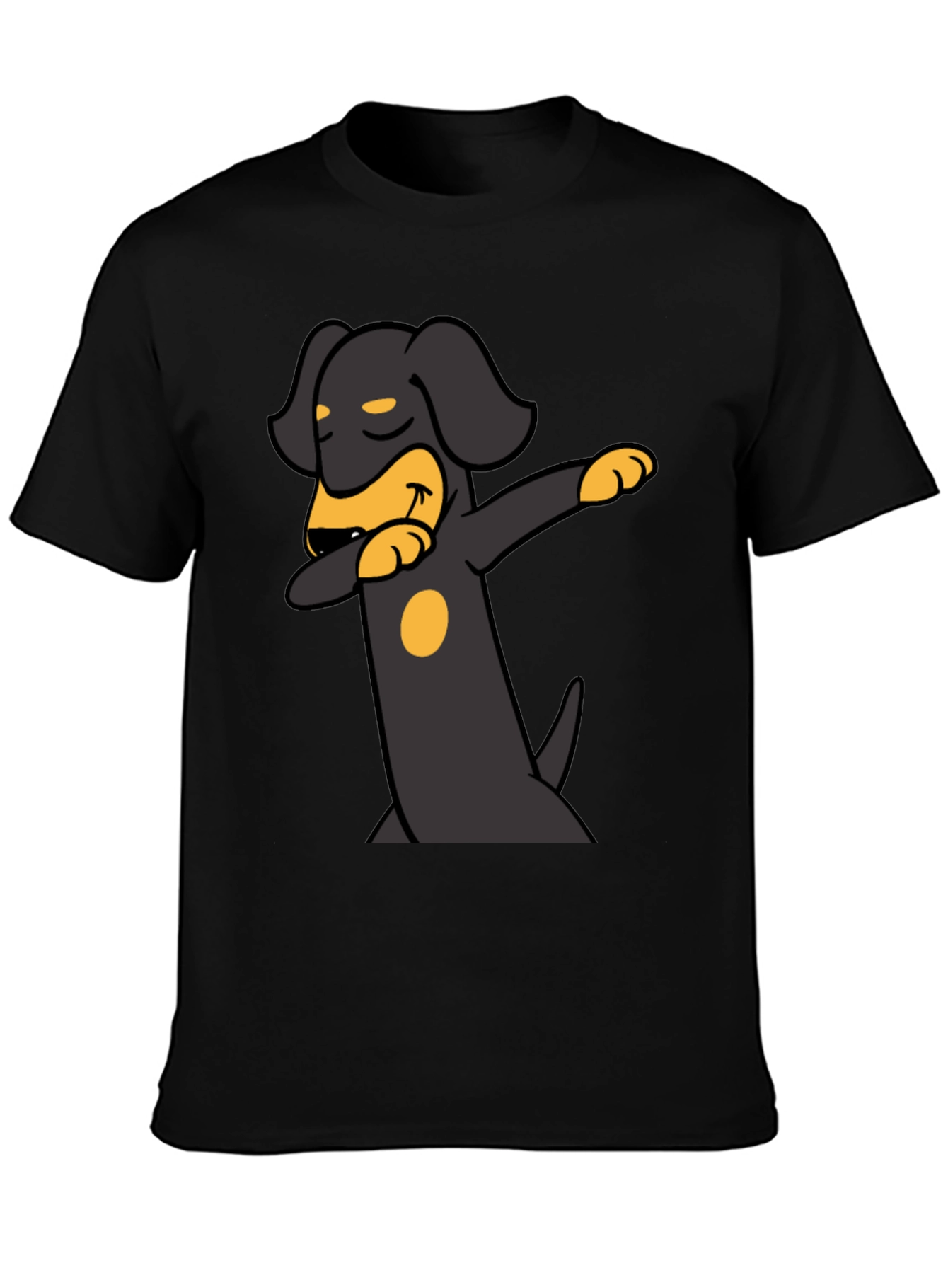 Dabbing Dachshund Graphic Tee - Black