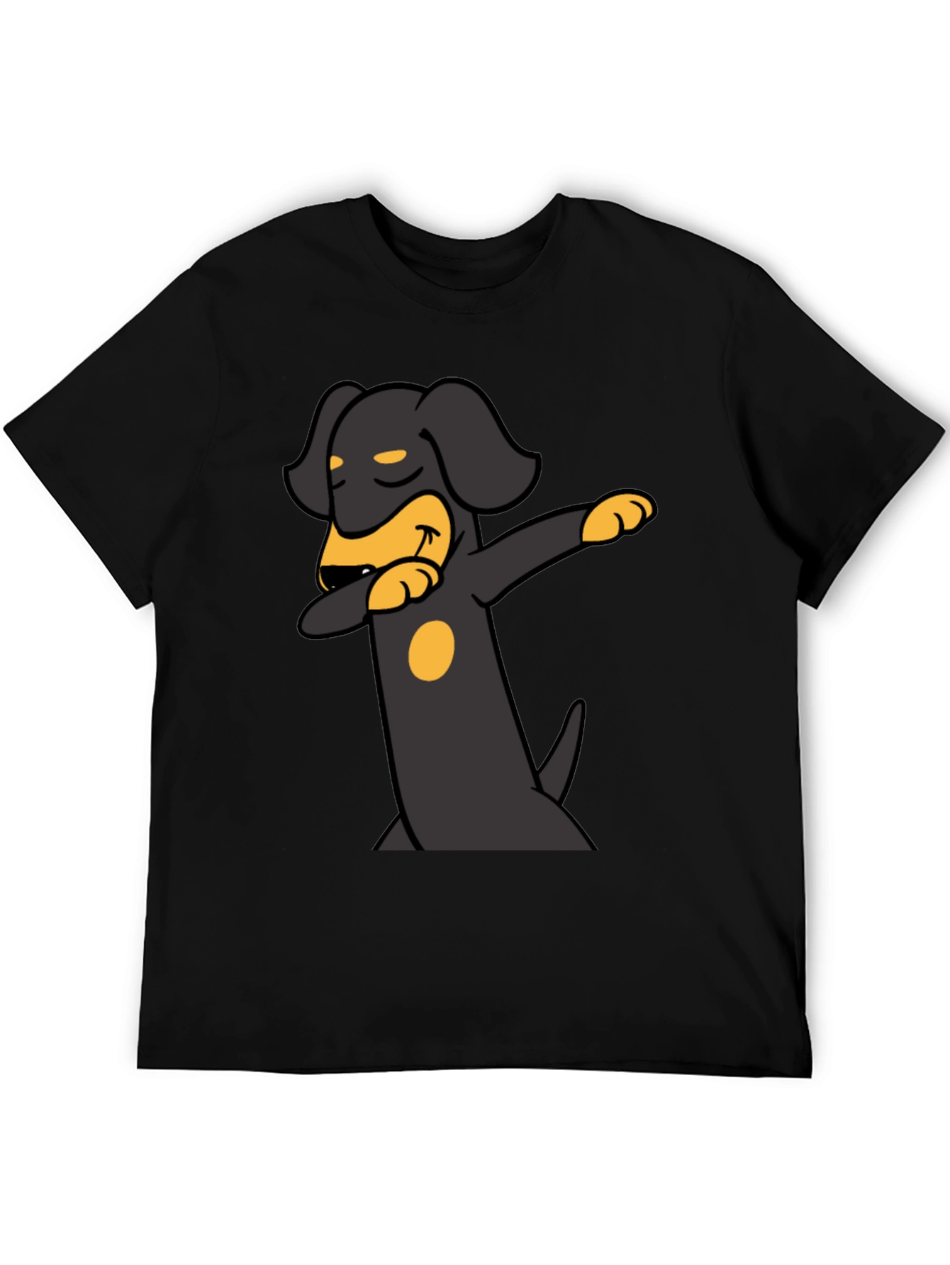 Dabbing Dachshund Graphic Tee - Black