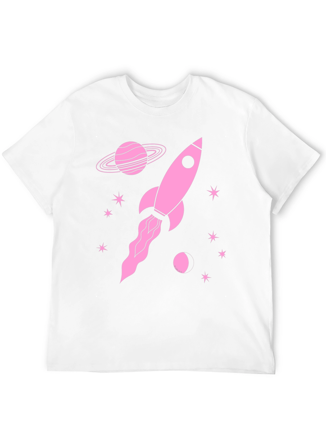 Rocket in Space Graphic Tee - Black Cotton