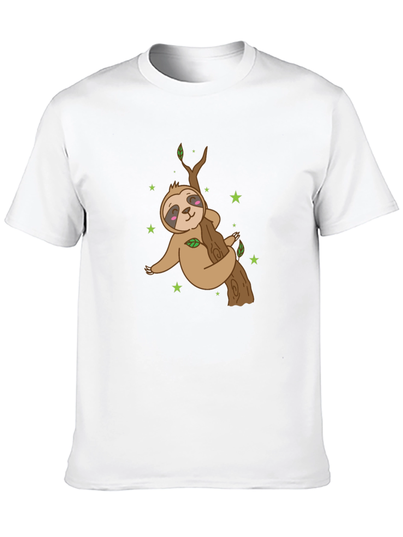Sloth Hugging Tree Black T-Shirt