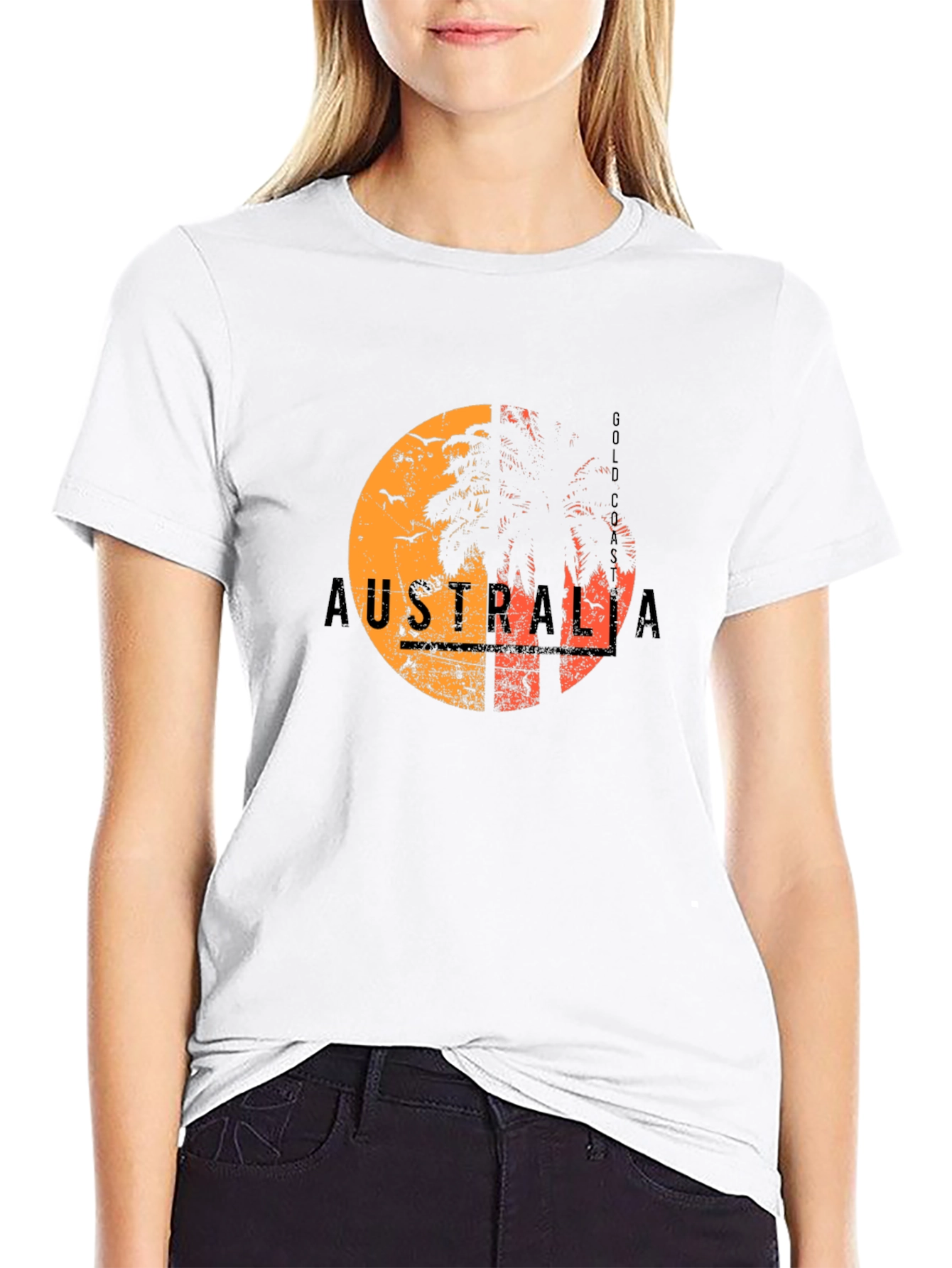 Australia Gold Coast Graphic Tee - Black T-Shirt