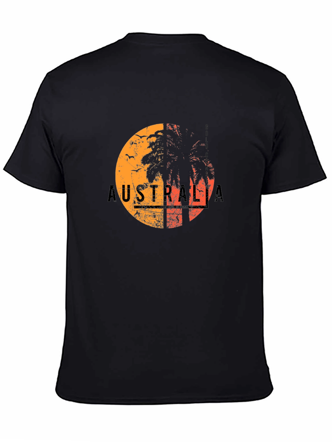 Australia Gold Coast Graphic Tee - Black T-Shirt
