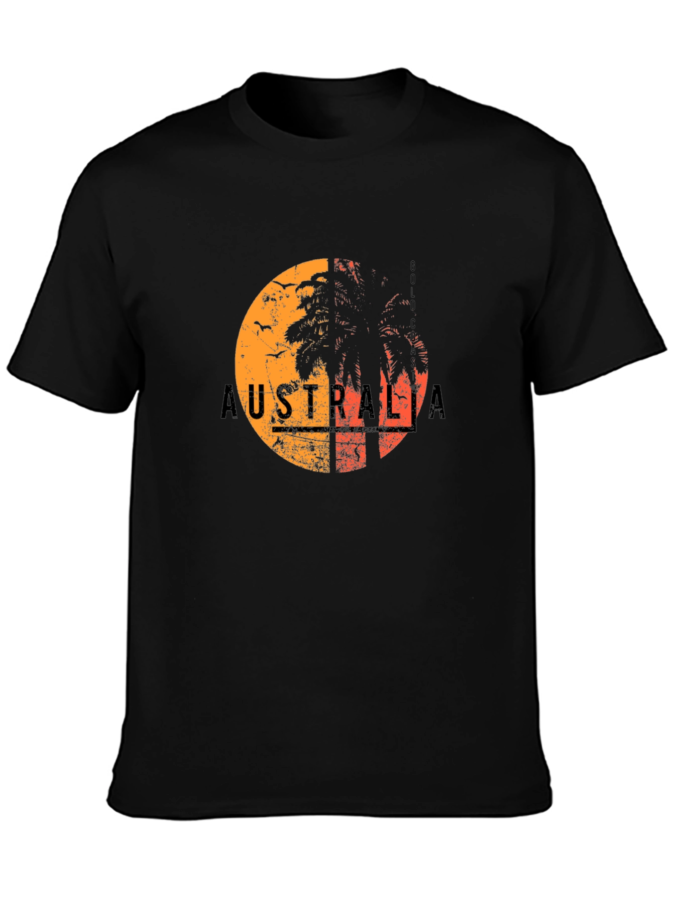 Australia Gold Coast Graphic Tee - Black T-Shirt