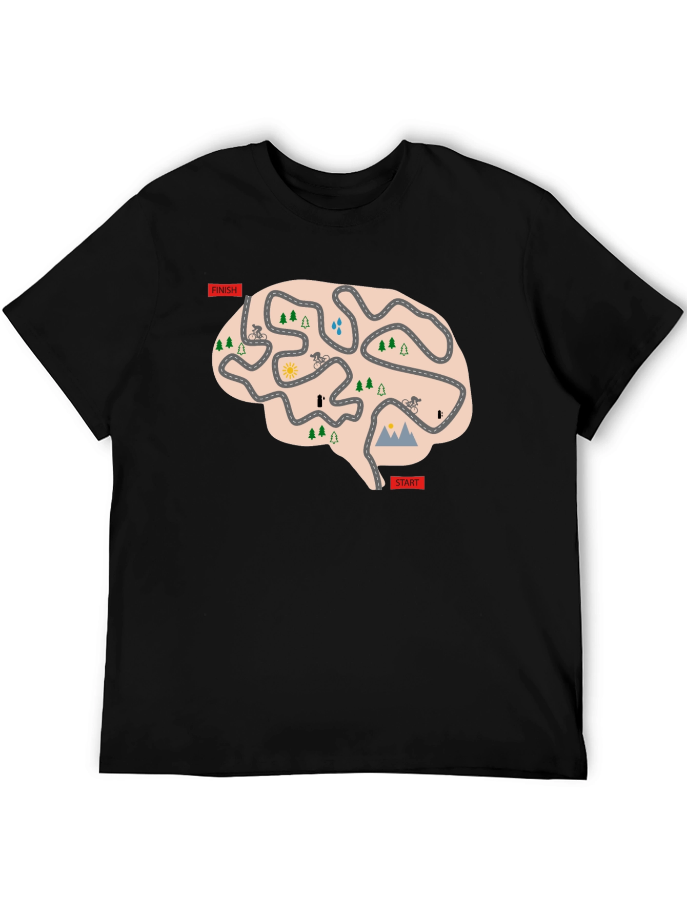 Cycling Brain T-Shirt - Mental Road Map Tee