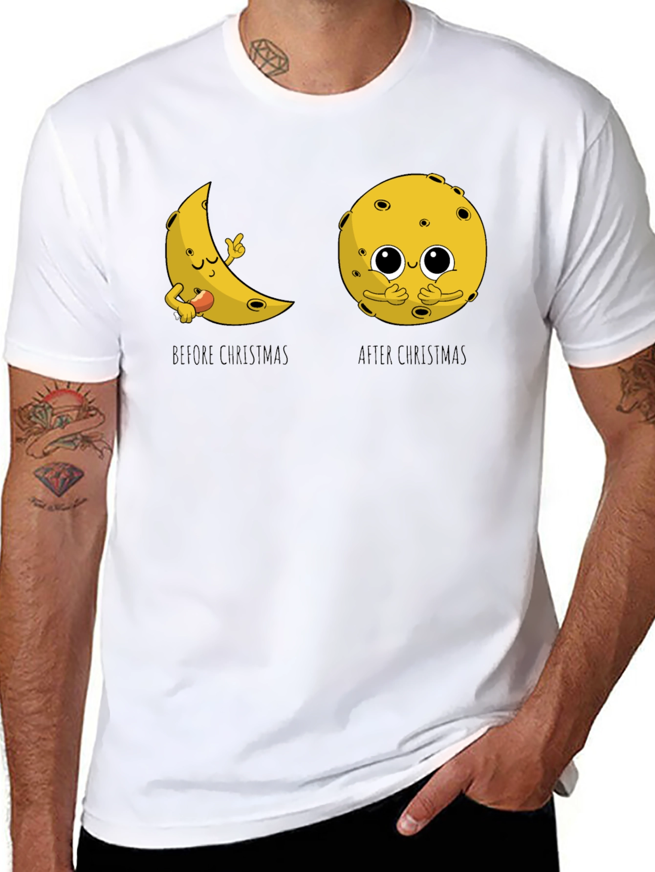 Funny Christmas Moon Graphic Tee