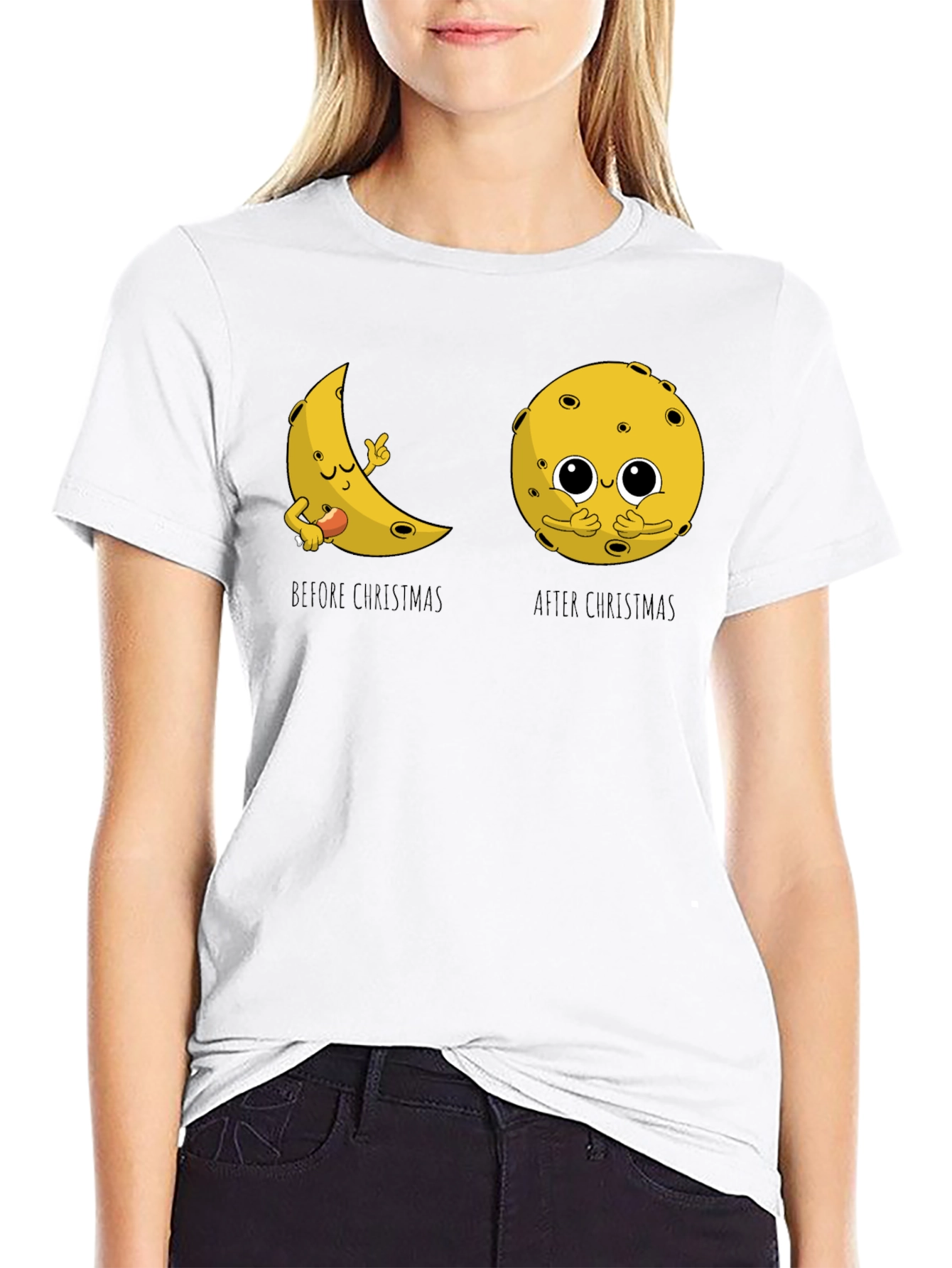 Funny Christmas Moon Graphic Tee