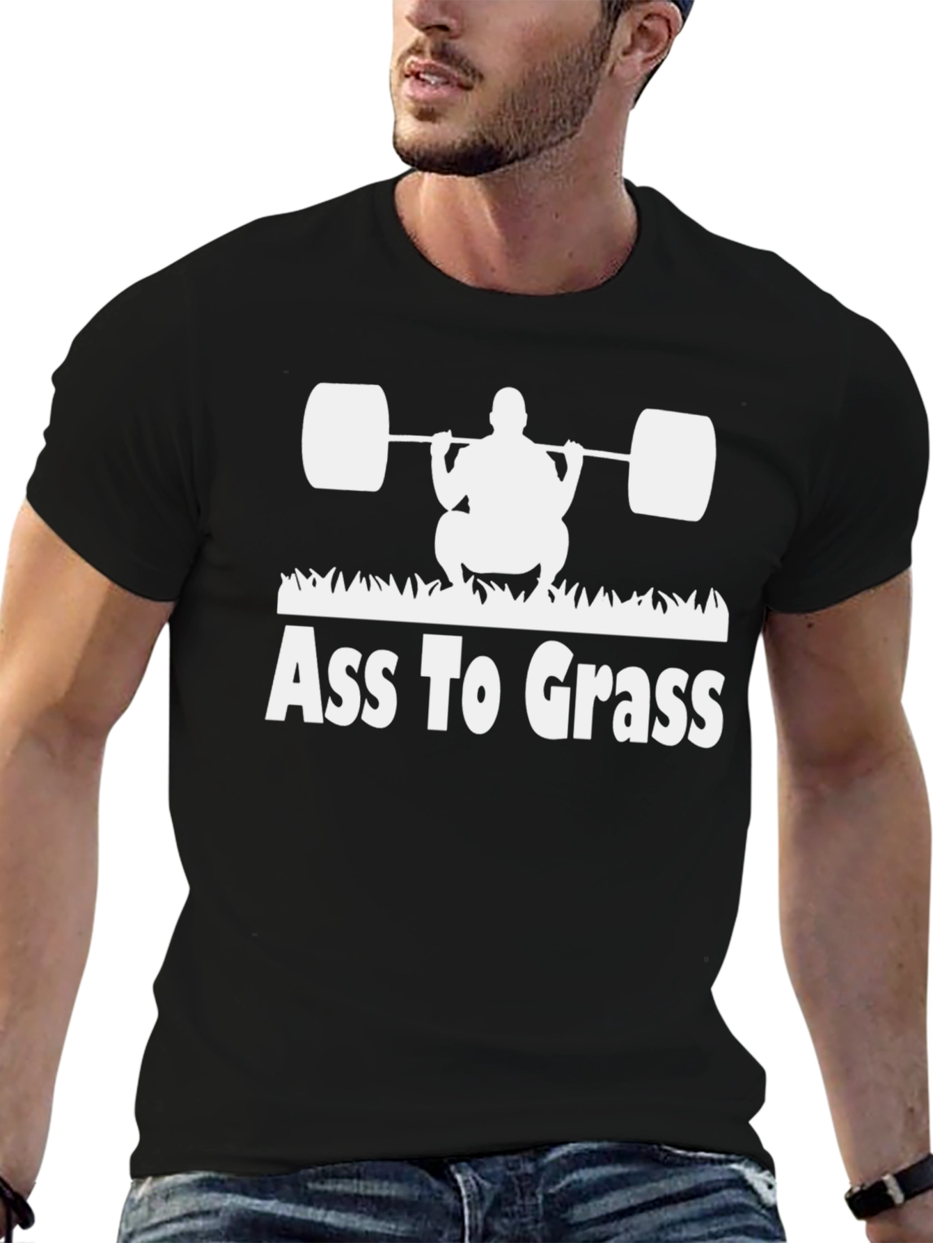 Ass to Grass Black Graphic T-Shirt