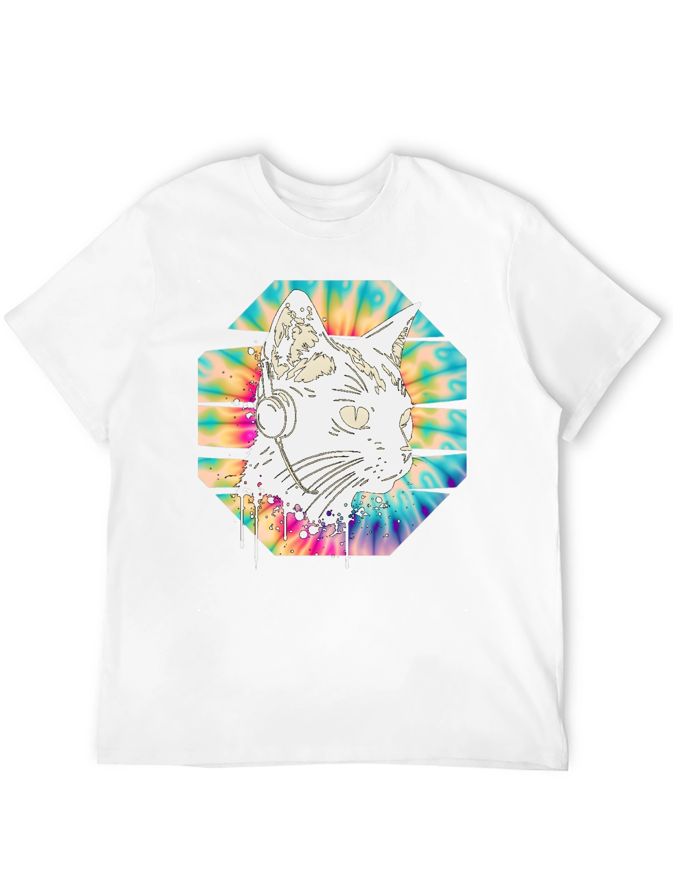 DJ Cat Tie-Dye T-Shirt