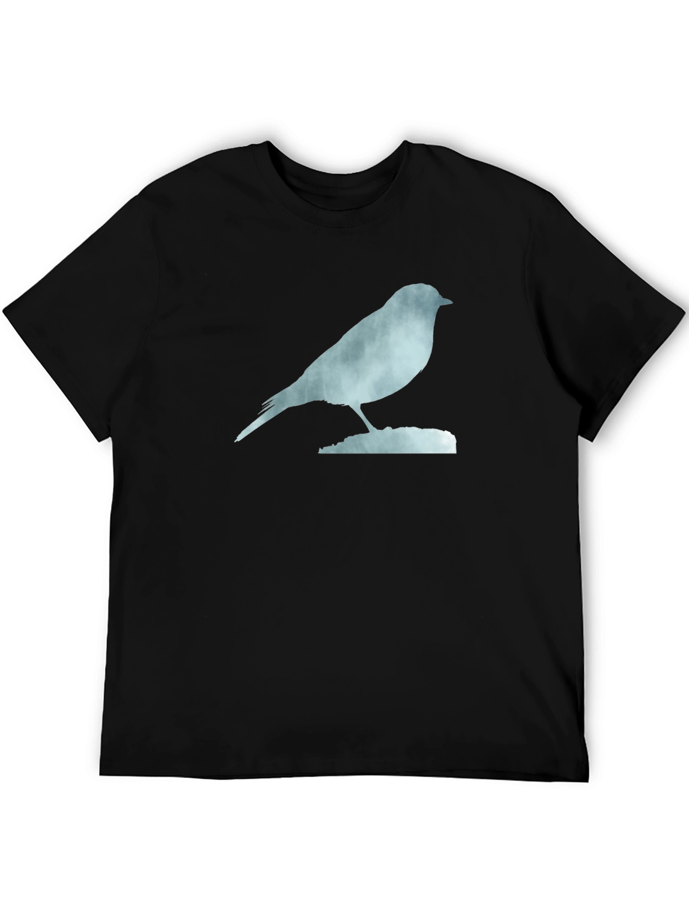 Bird Silhouette Graphic Tee - Soft Black Cotton