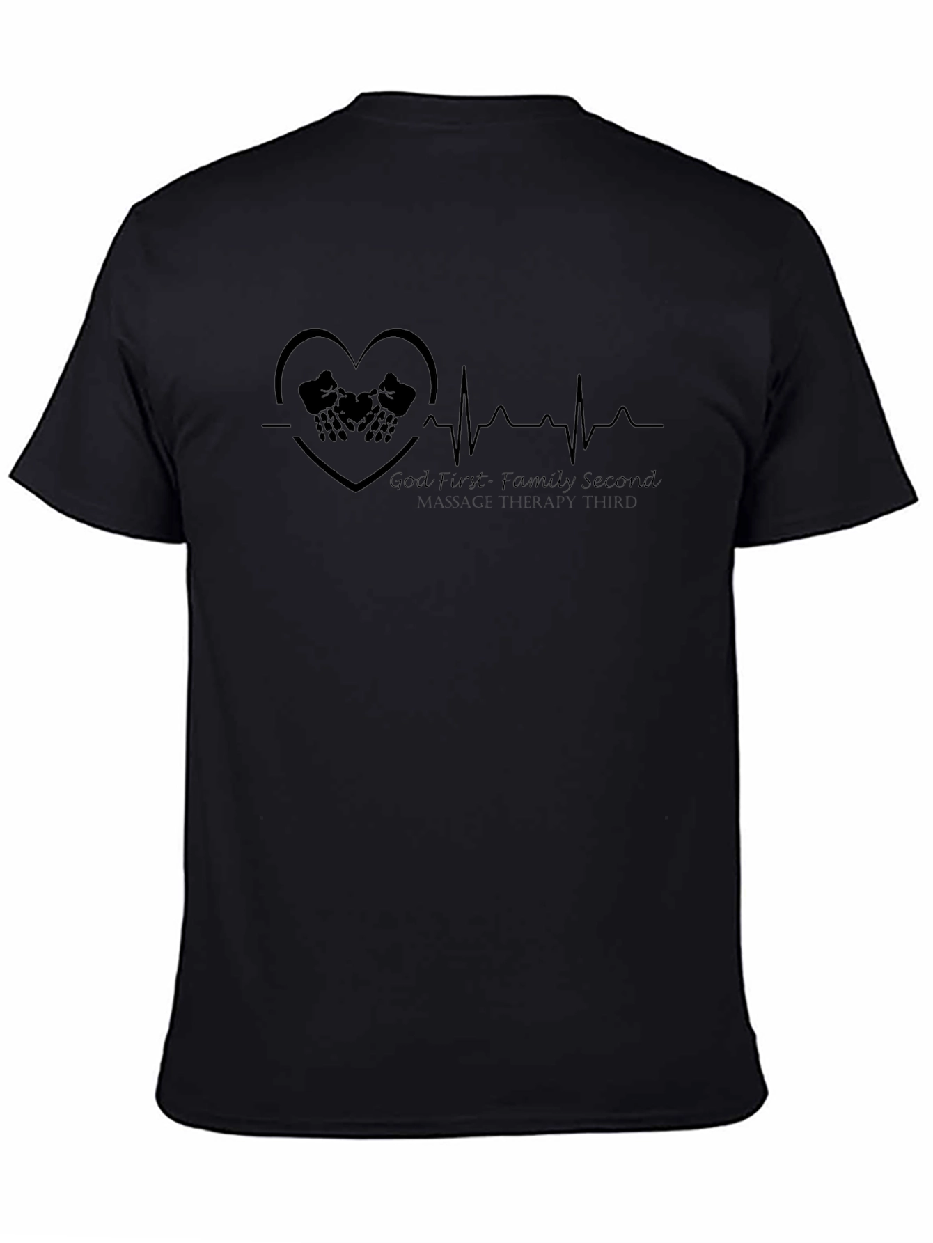 God First Family Second Black Graphic T-Shirt