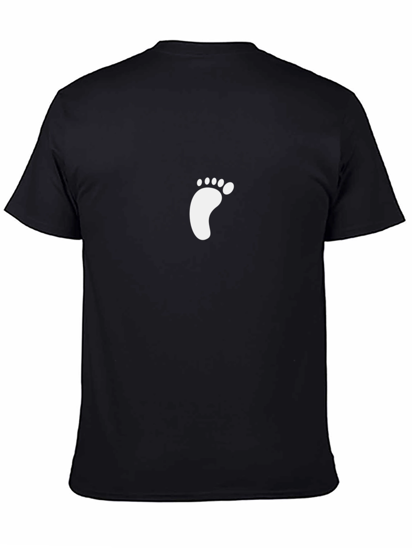 Black T-Shirt with Footprint Design