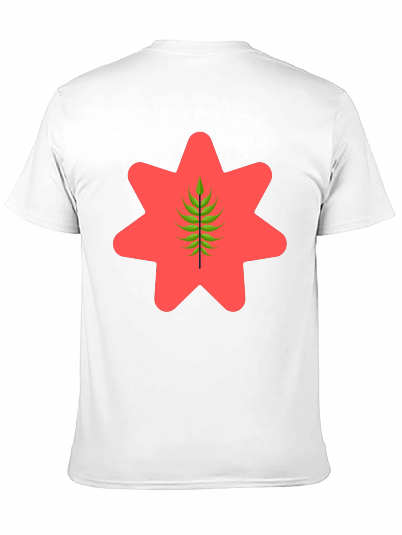 Black Graphic Tee - Red Star & Green Leaf