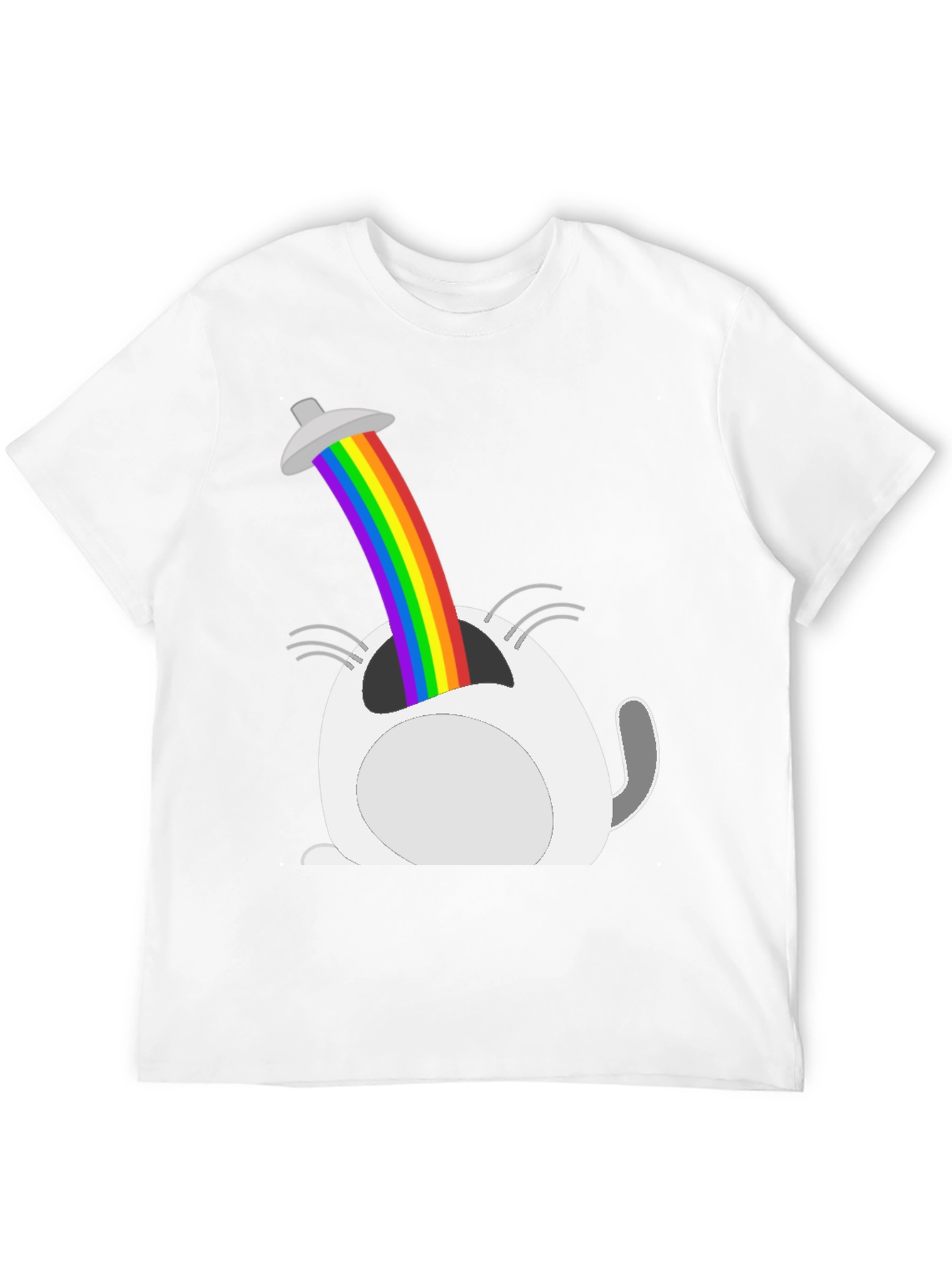 Funny Cat Rainbow UFO T-Shirt