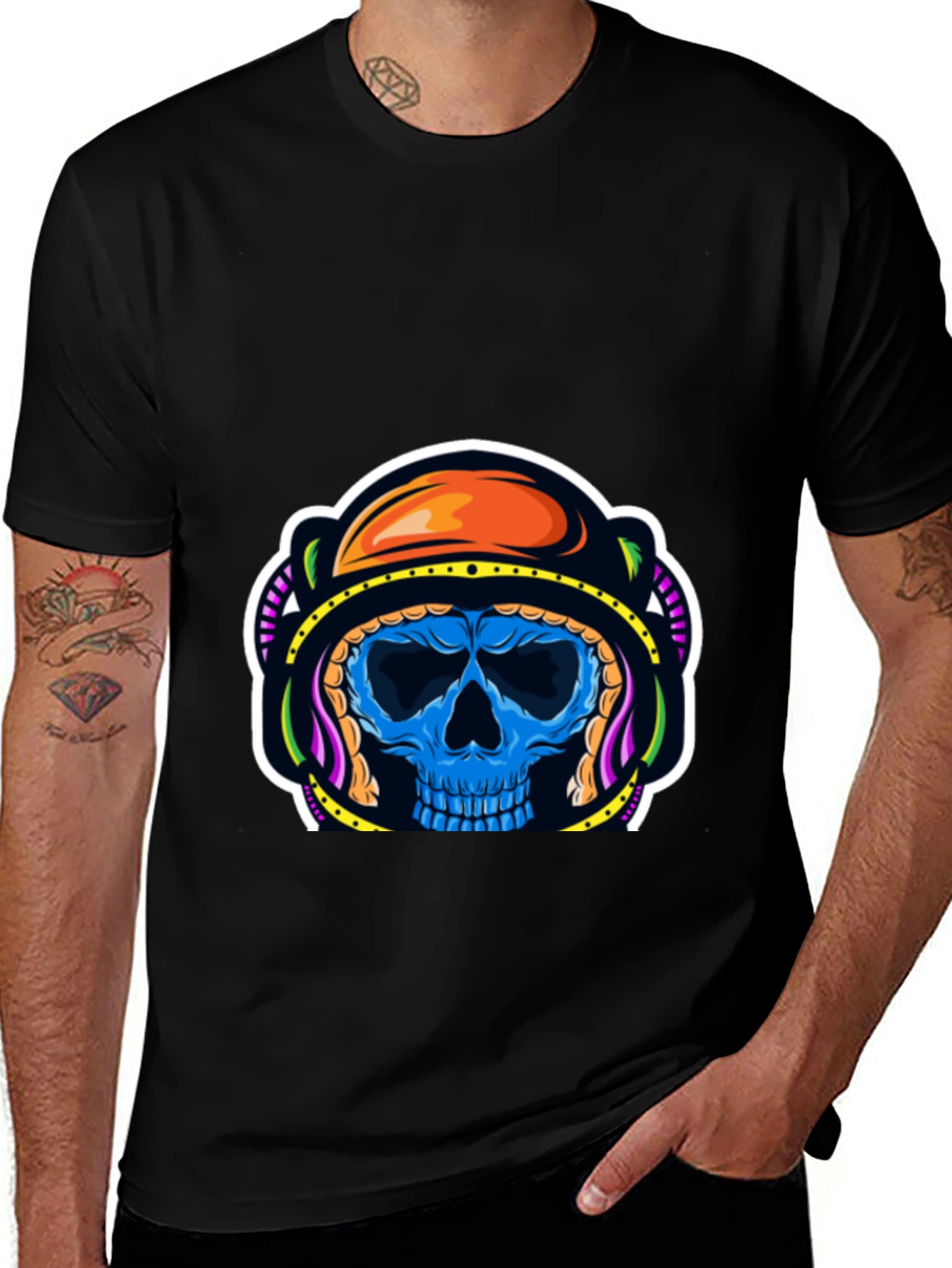 Astronaut Skull Graphic T-Shirt