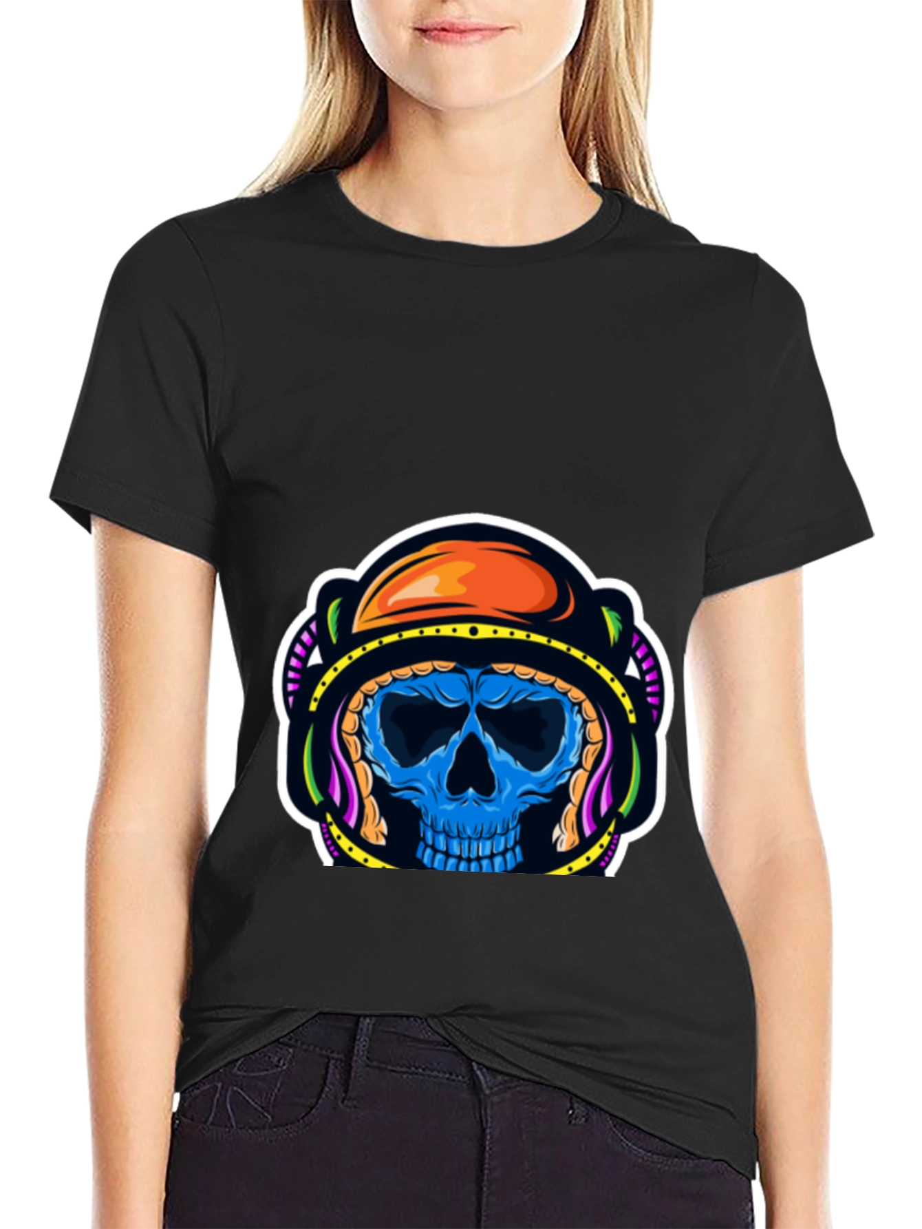 Astronaut Skull Graphic T-Shirt