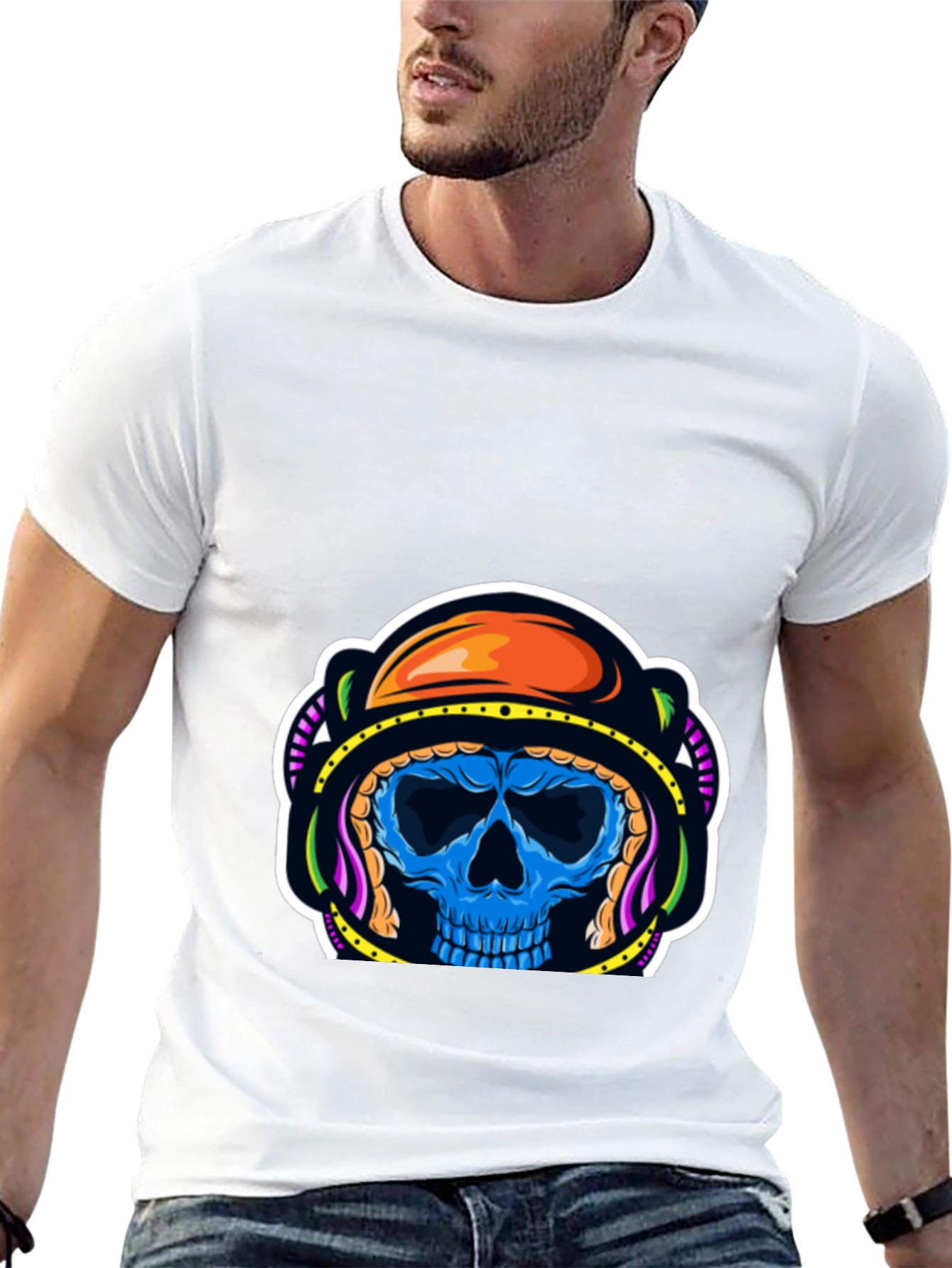 Astronaut Skull Graphic T-Shirt