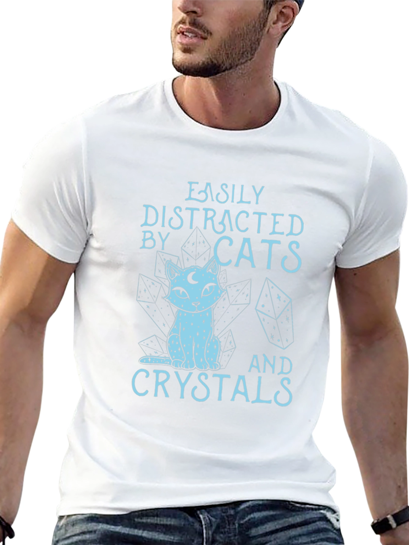 Easily Distracted by Cats & Crystals T-Shirt