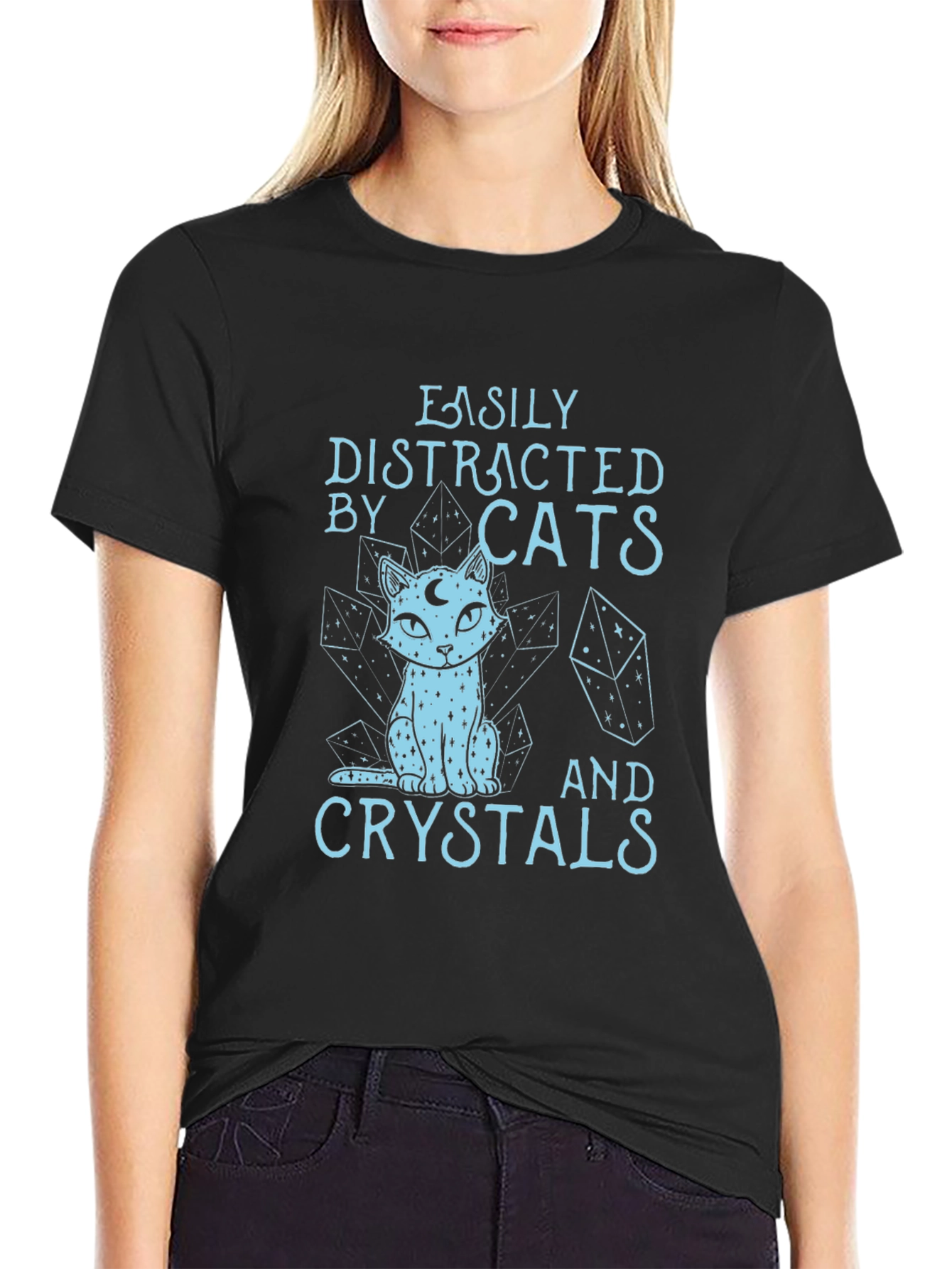 Easily Distracted by Cats & Crystals T-Shirt