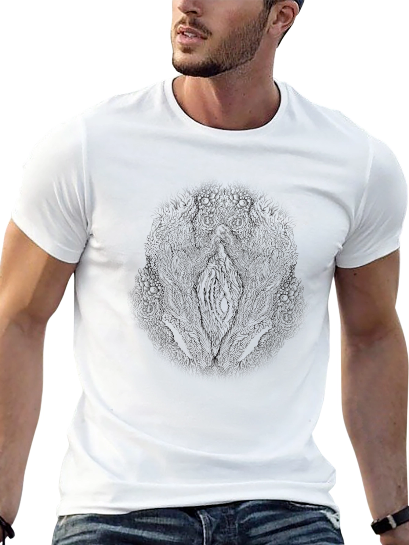 Abstract Black Graphic Tee - Unique Artistic Design