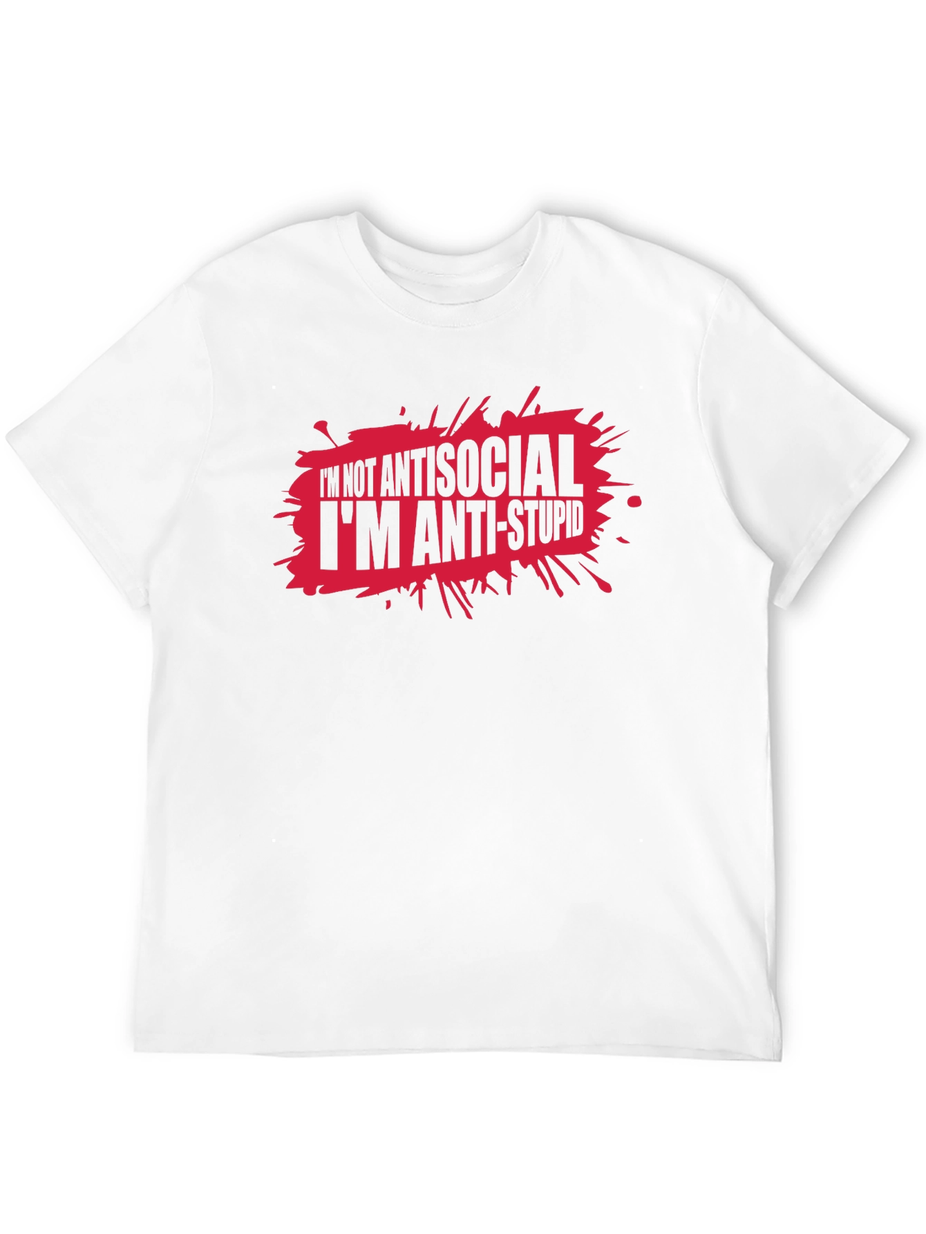 Anti-Stupid Graphic T-Shirt - Funny Slogan Tee