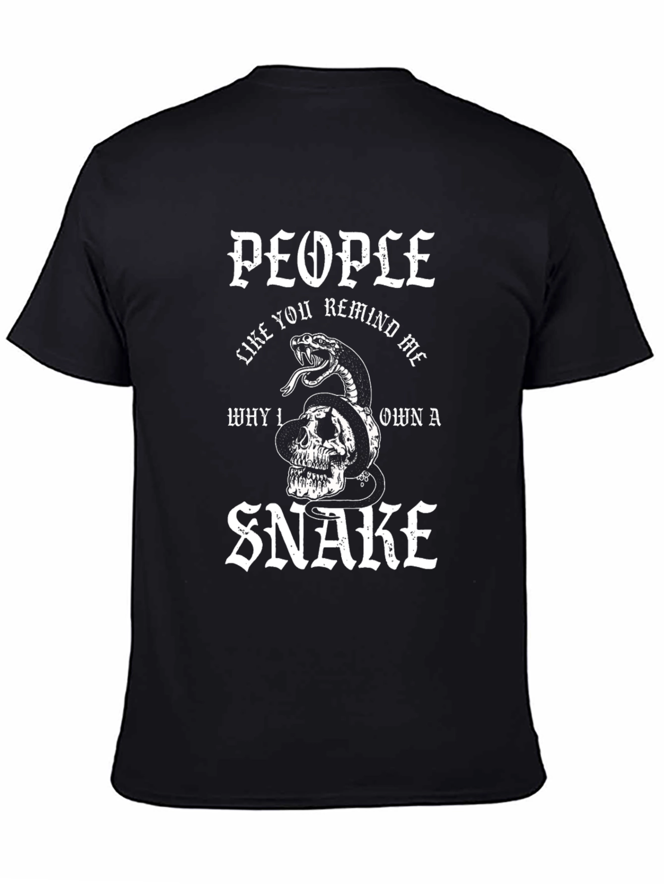 Skull Snake Graphic Black T-Shirt - Unisex