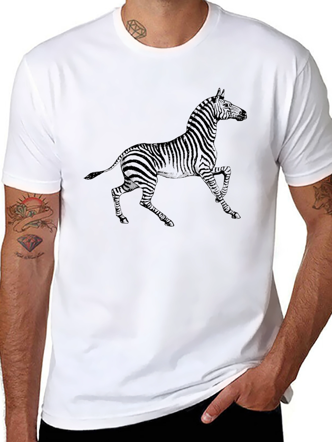 Zebra Graphic Black T-Shirt