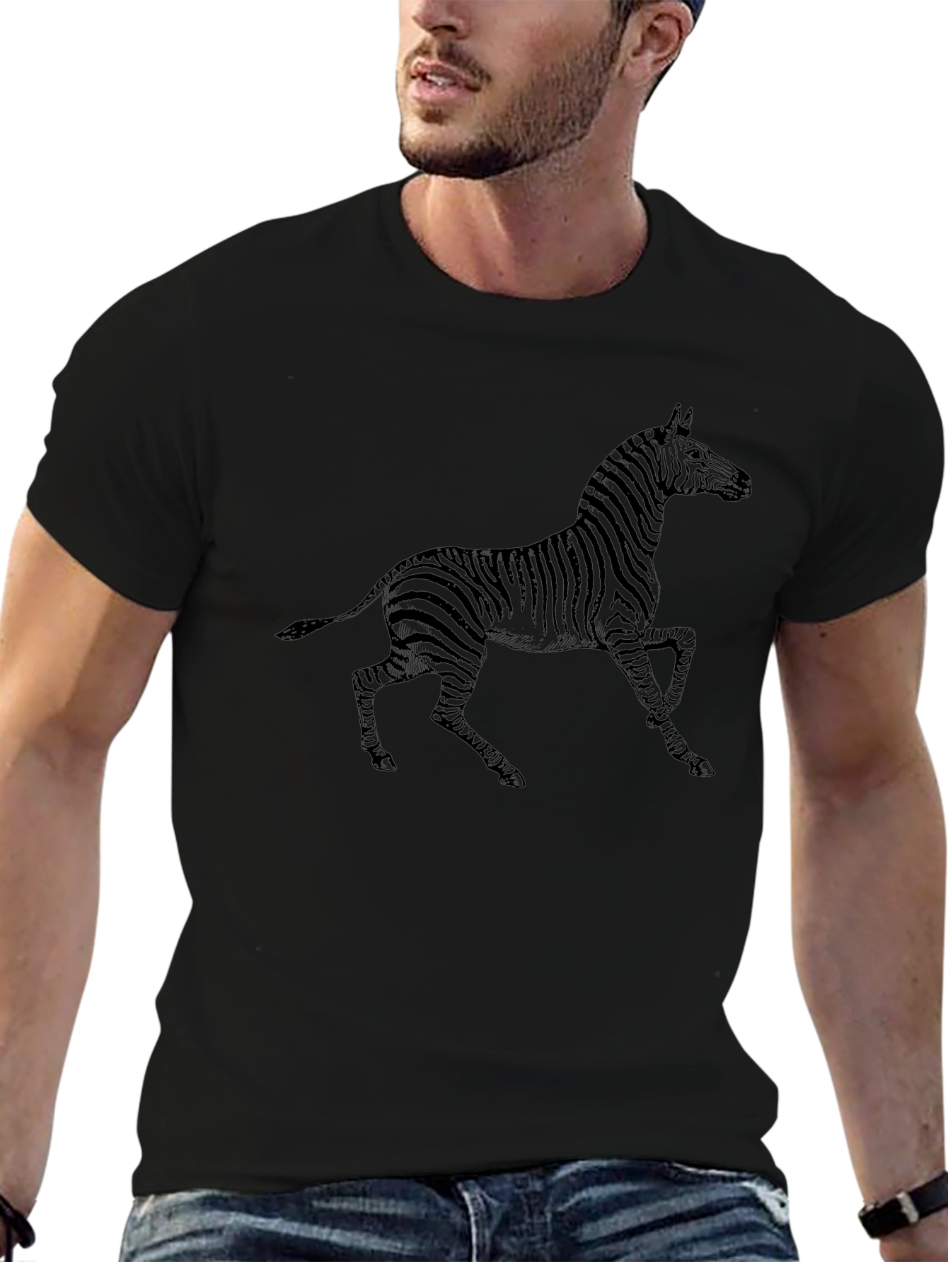 Zebra Graphic Black T-Shirt