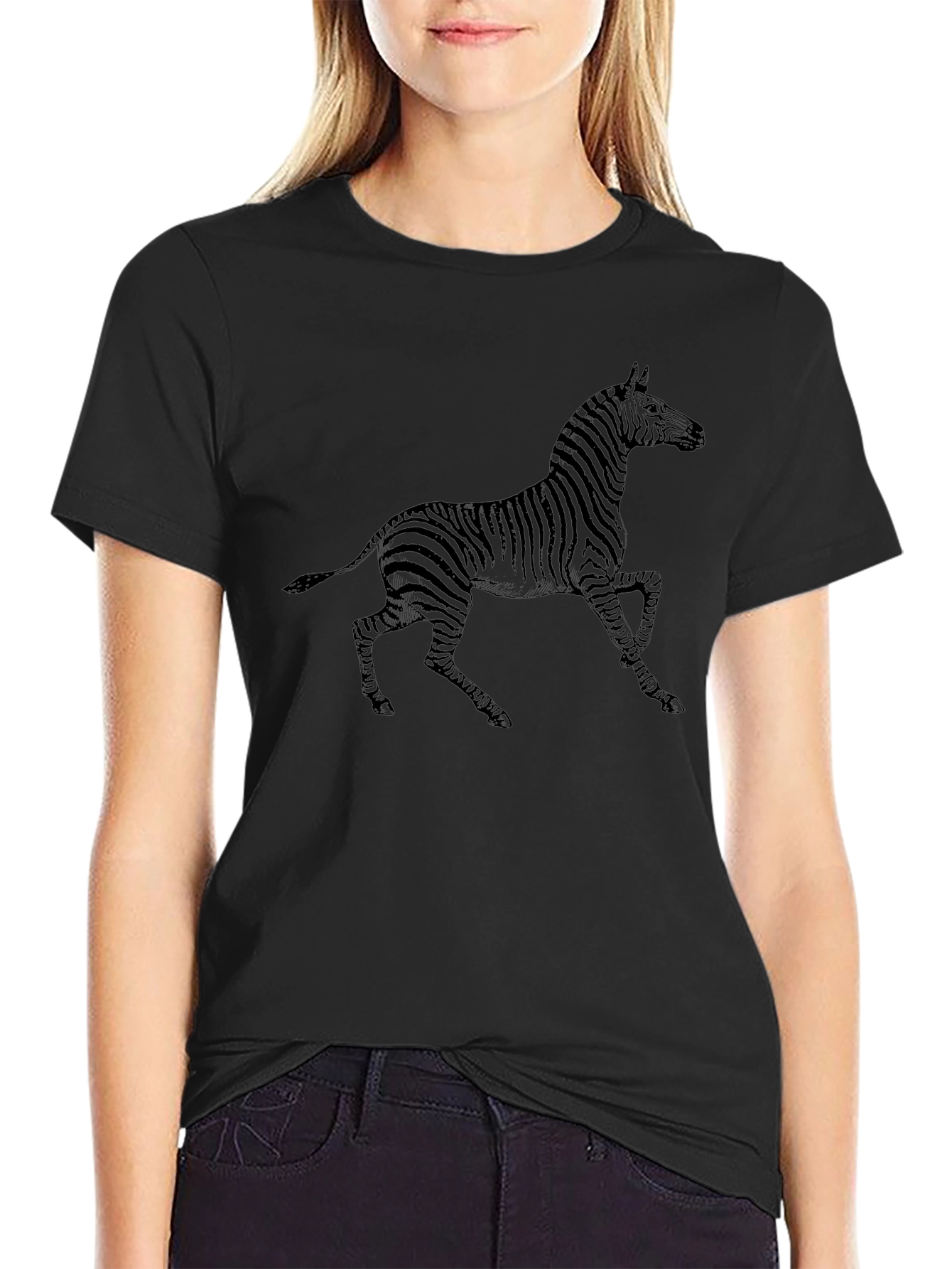 Zebra Graphic Black T-Shirt