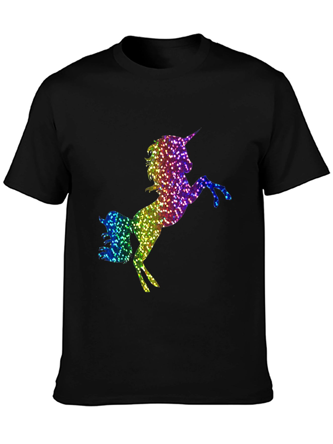 Rainbow Glitter Unicorn Graphic T-Shirt