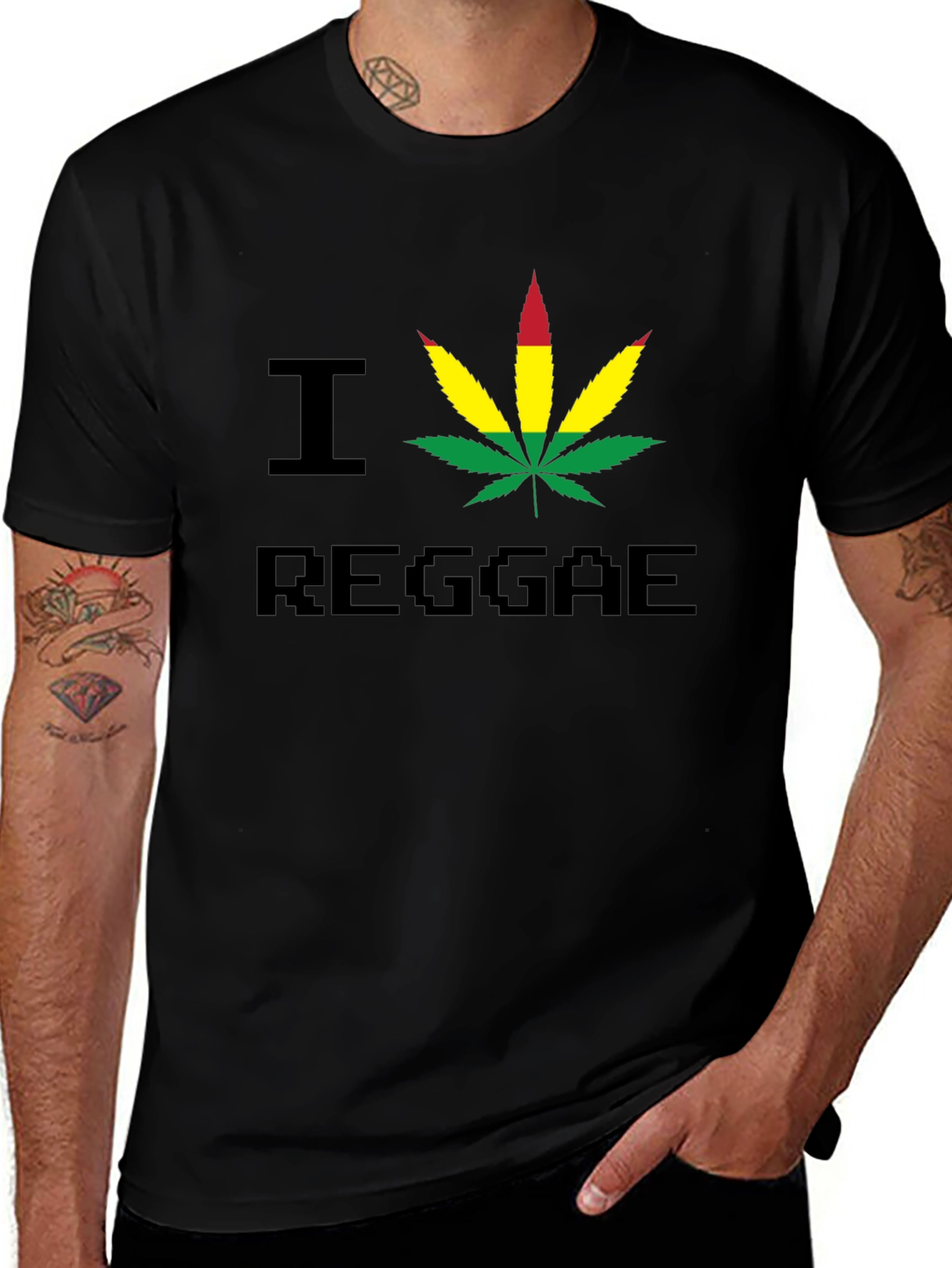 I Heart Reggae Graphic Tee - Black