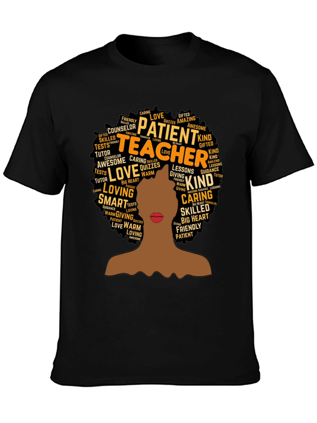 Teacher Word Art T-Shirt - Black