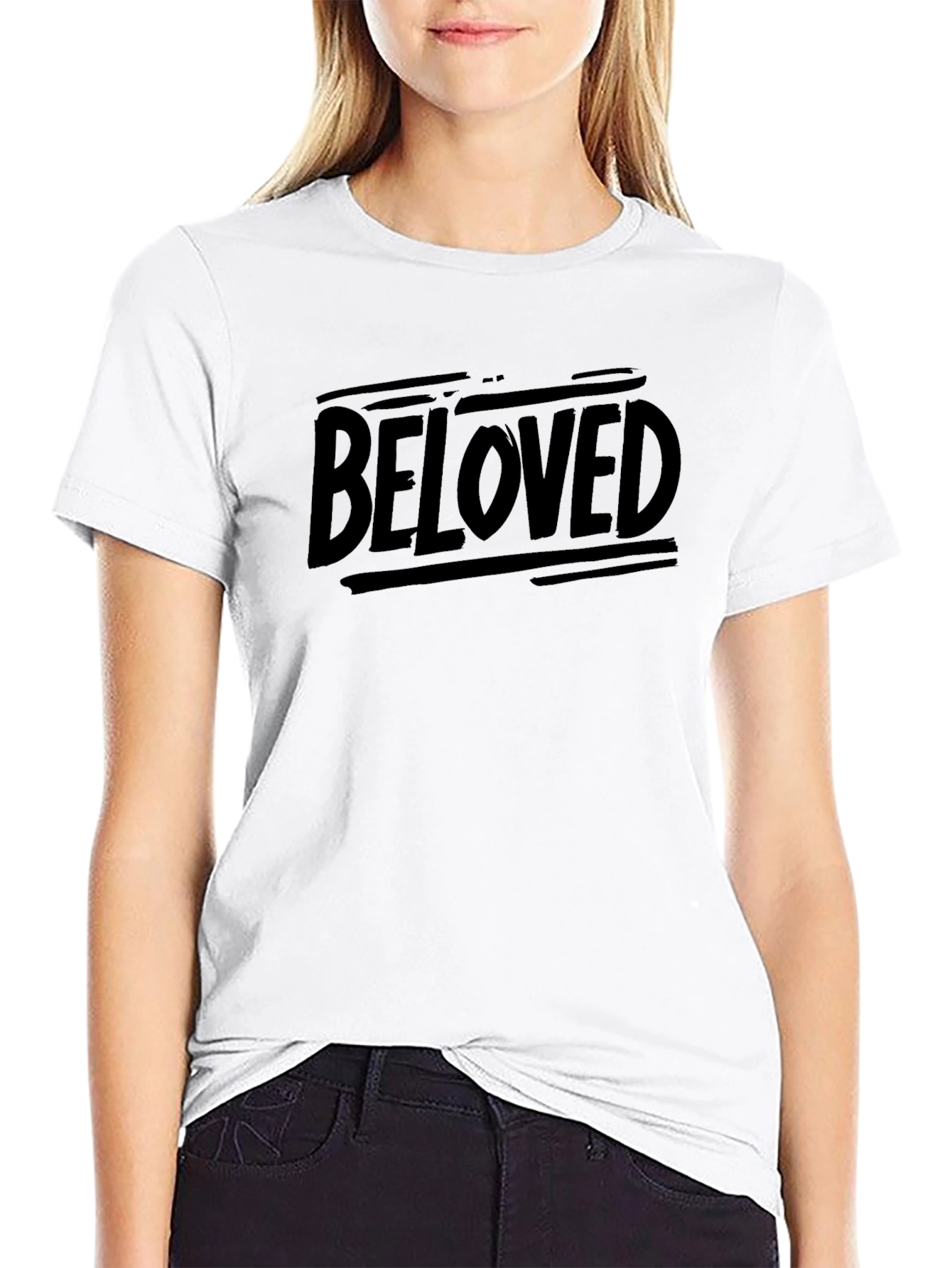Beloved Graphic Tee - Black Casual T-Shirt