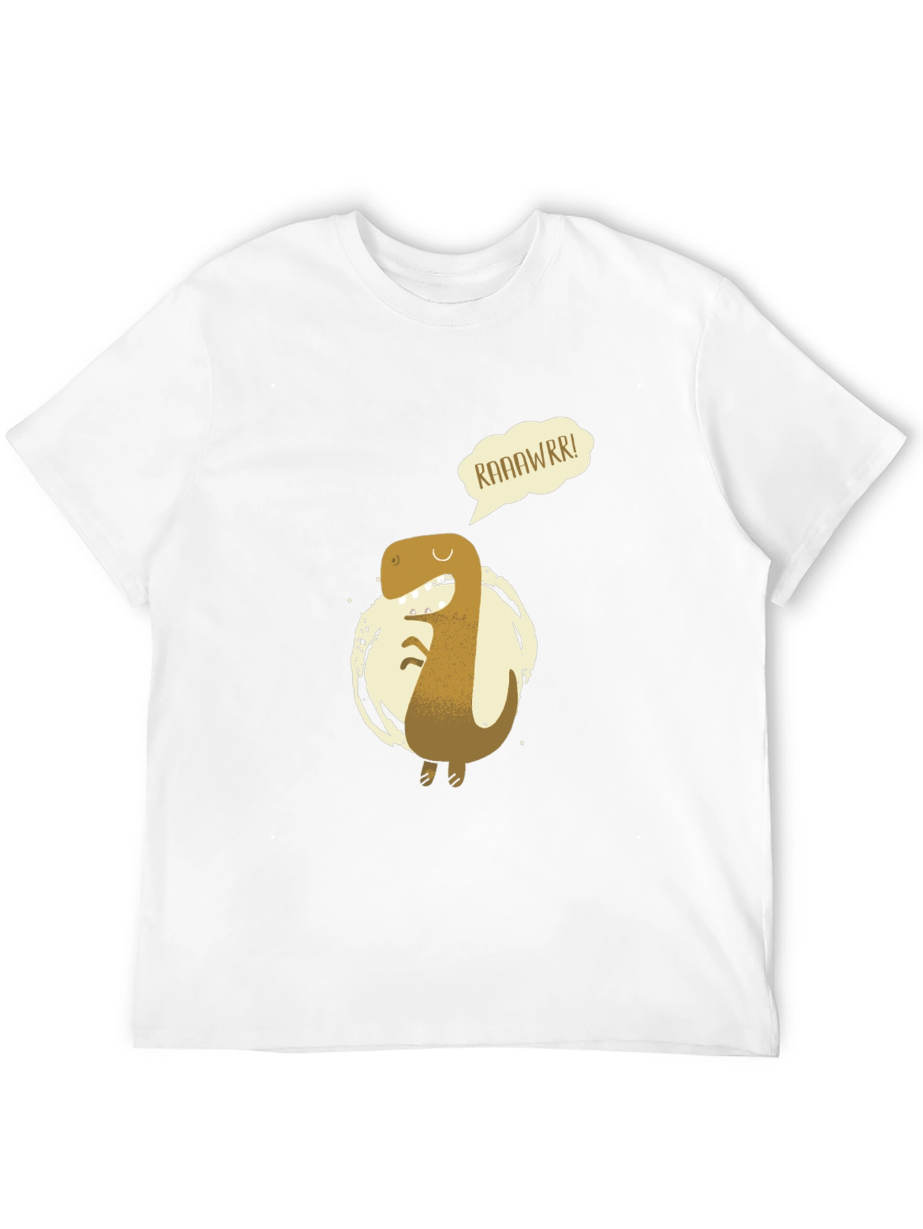 Roaring Dino Graphic Tee - Black Cotton T-Shirt