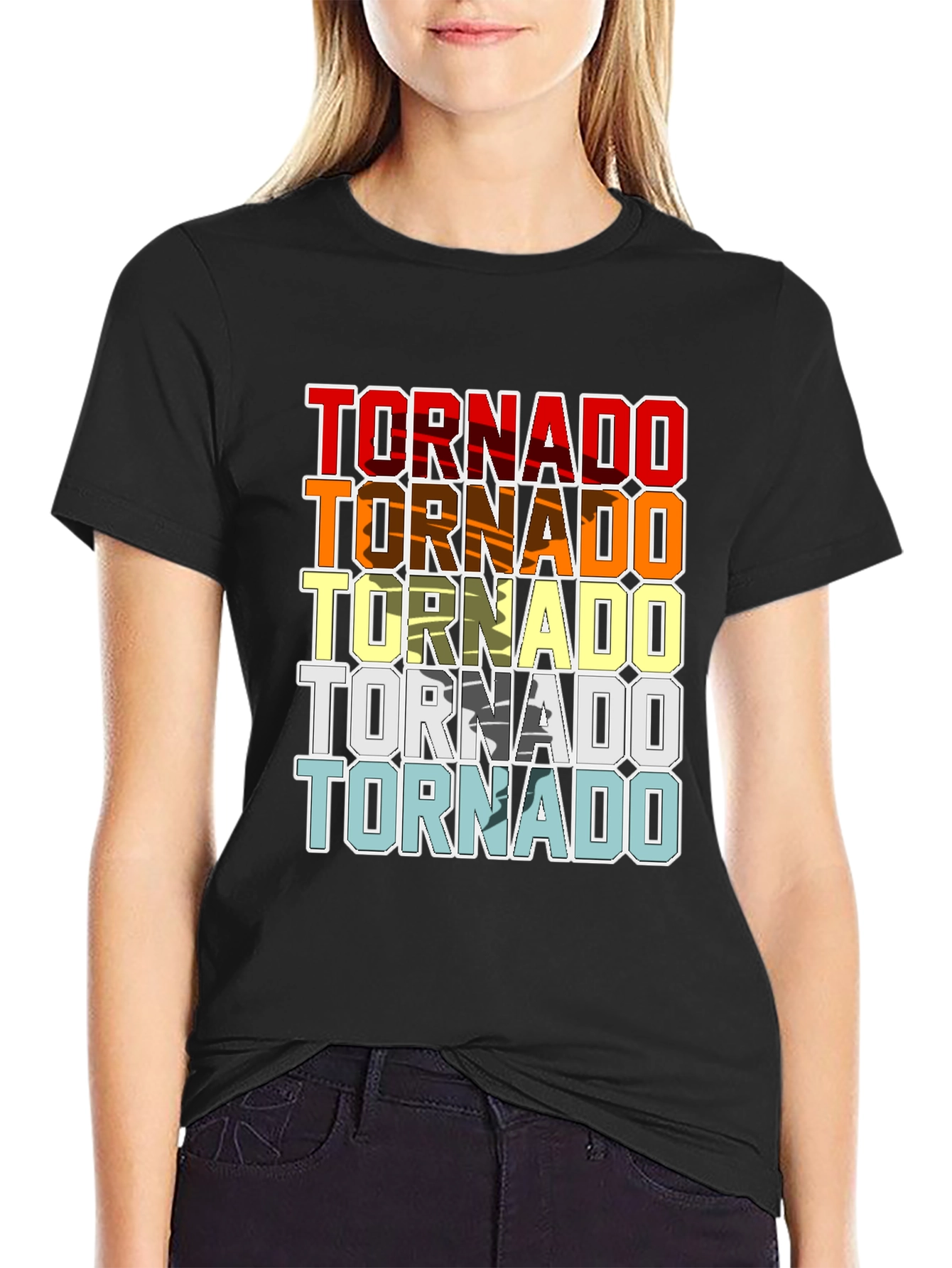 Retro Tornado Graphic T-Shirt Cool Weather Design