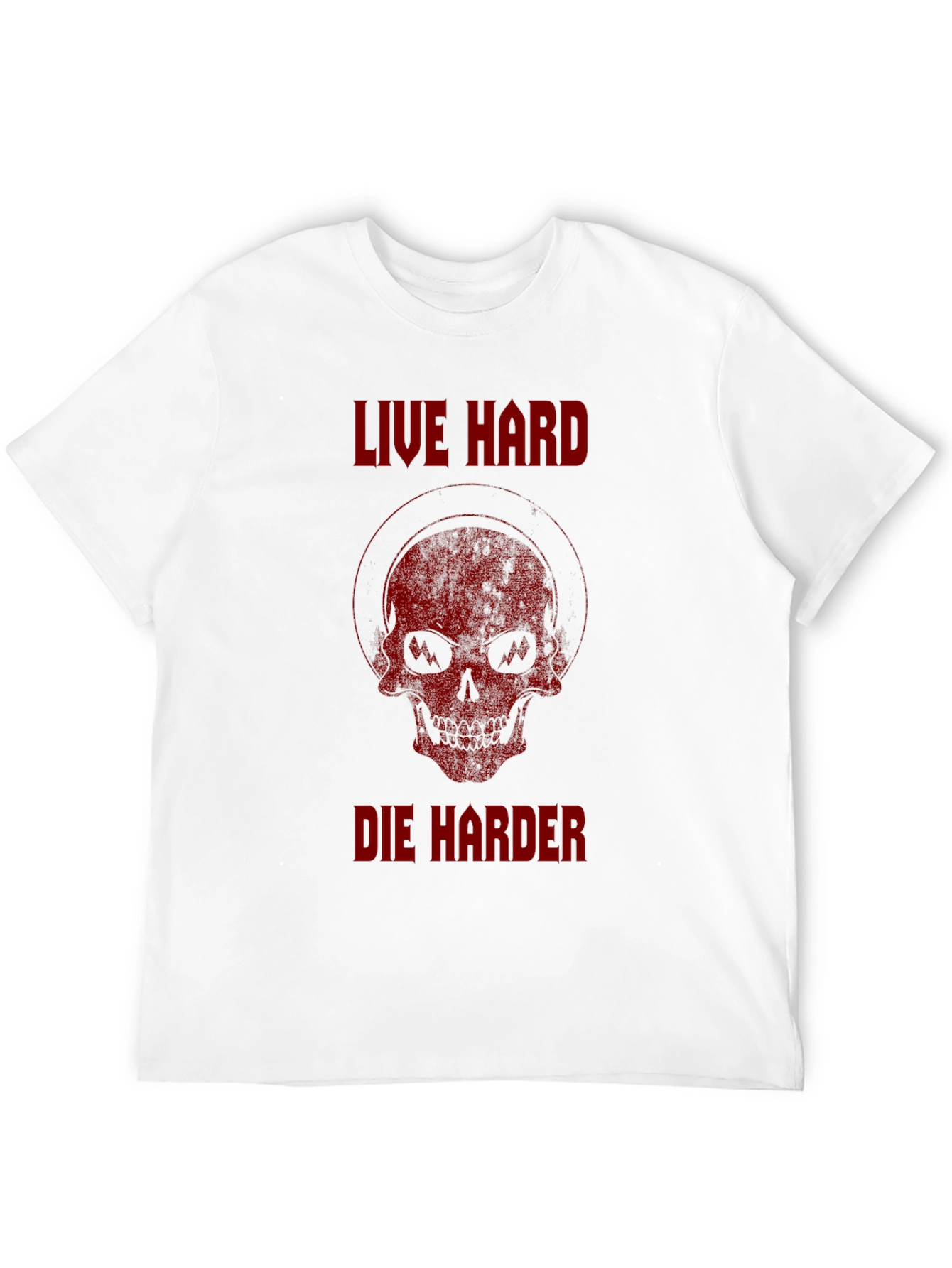 Live Hard Die Harder Skull Graphic T-Shirt