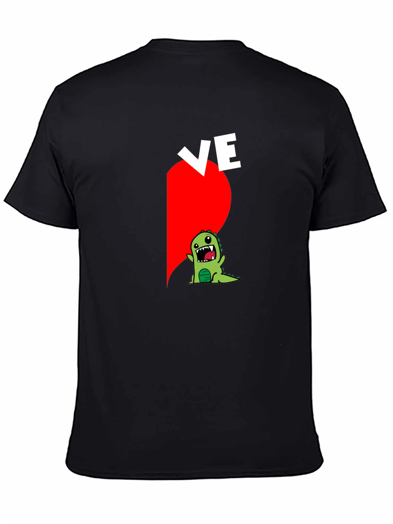 Couples Love Dino Black Graphic Tee