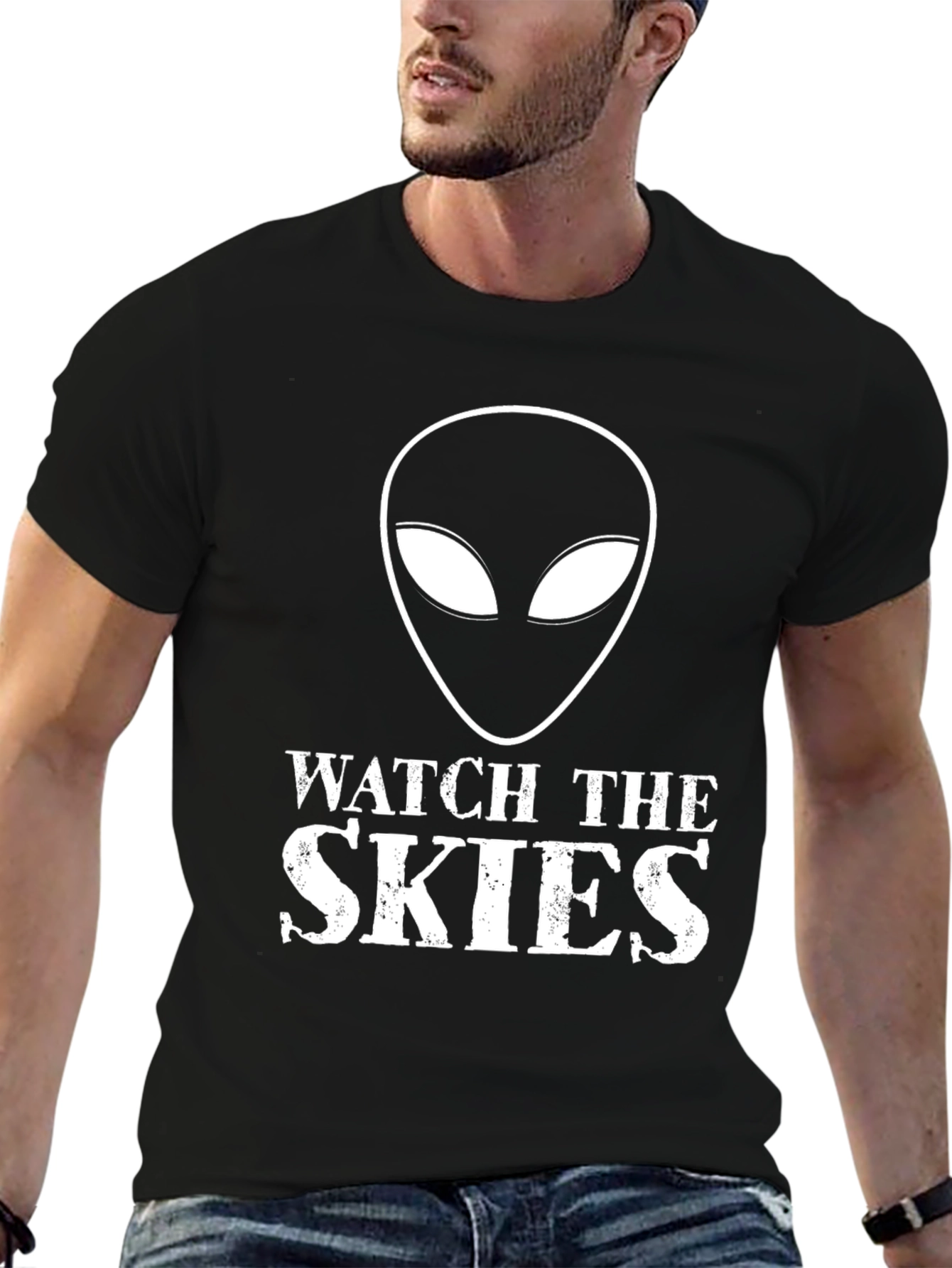 Watch the Skies Alien Graphic Tee - Black