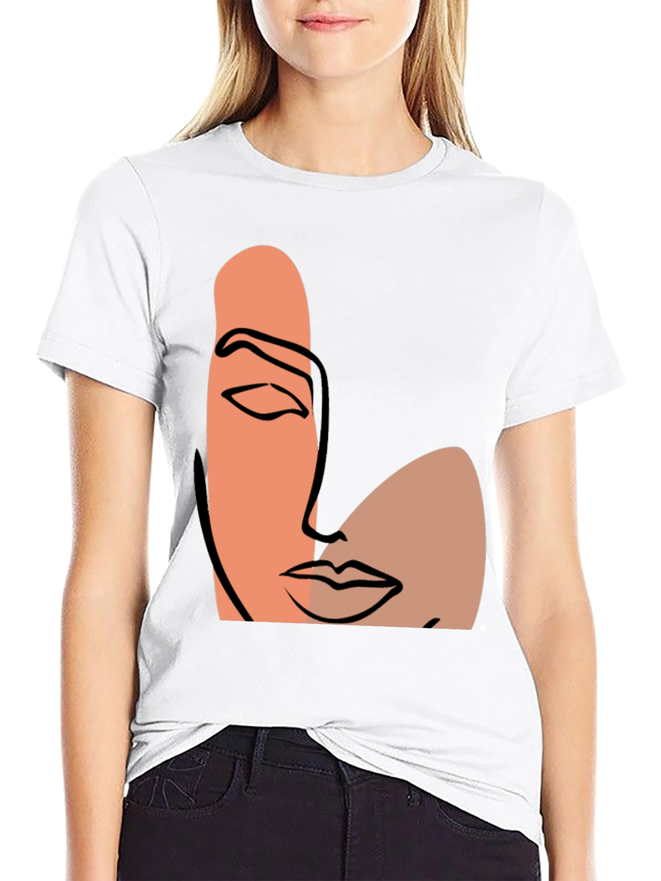 Abstract Face Graphic Tee - Modern Art Shirt