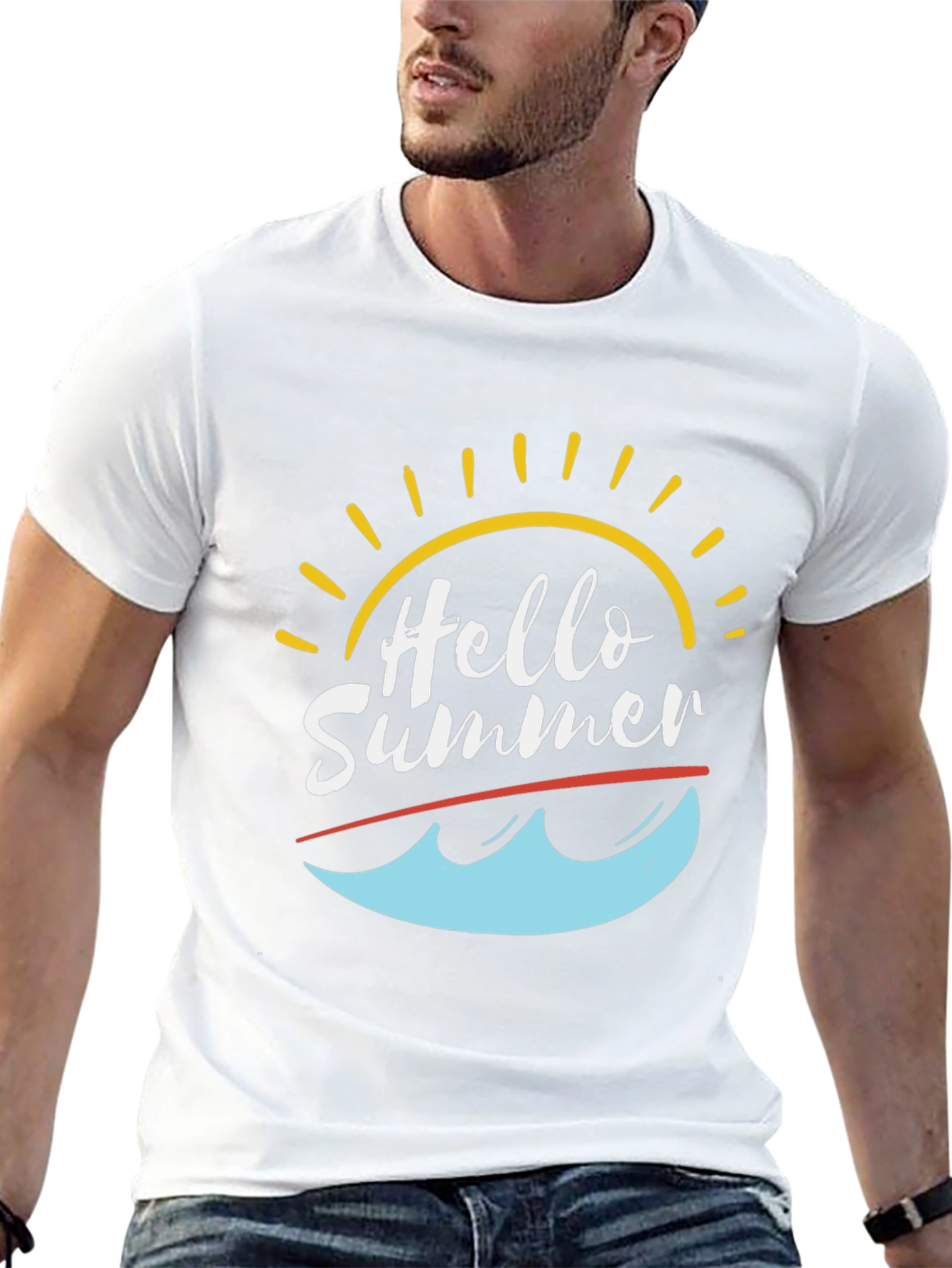 Hello Summer T-Shirt - Black Graphic Tee