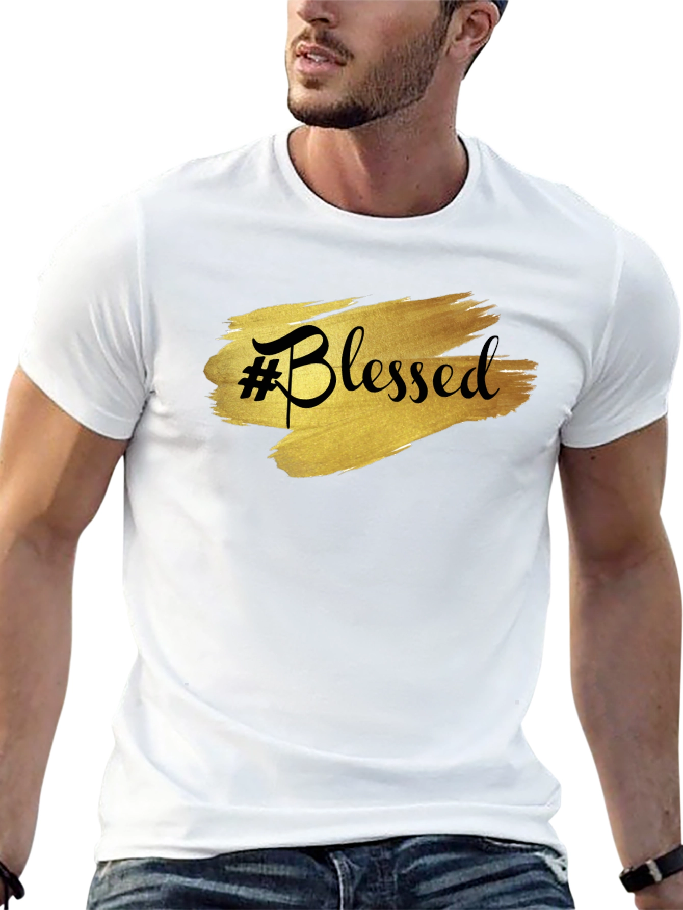 #Blessed Black Graphic T-Shirt