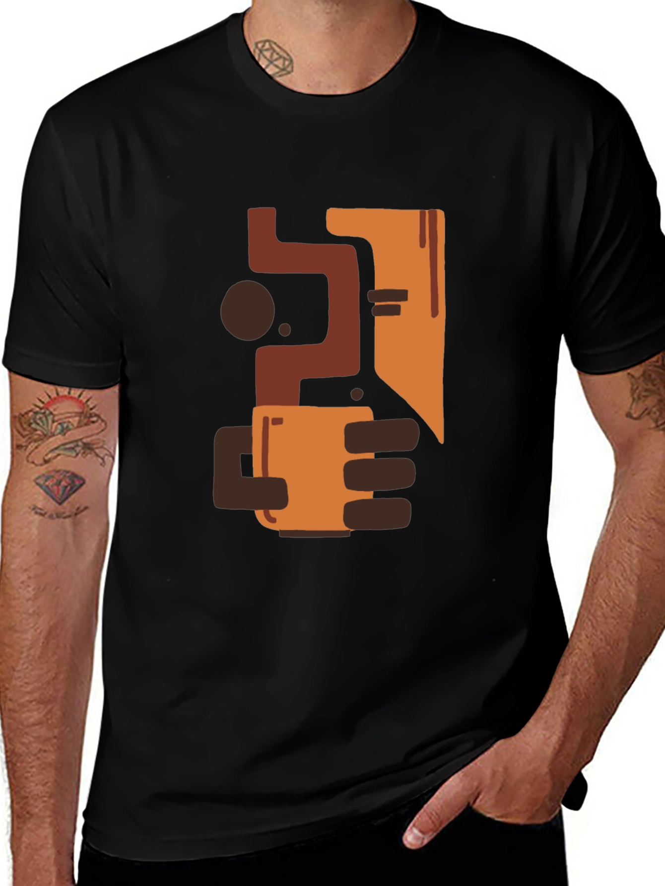 Abstract Art Coffee T-Shirt - Modern Graphic Tee