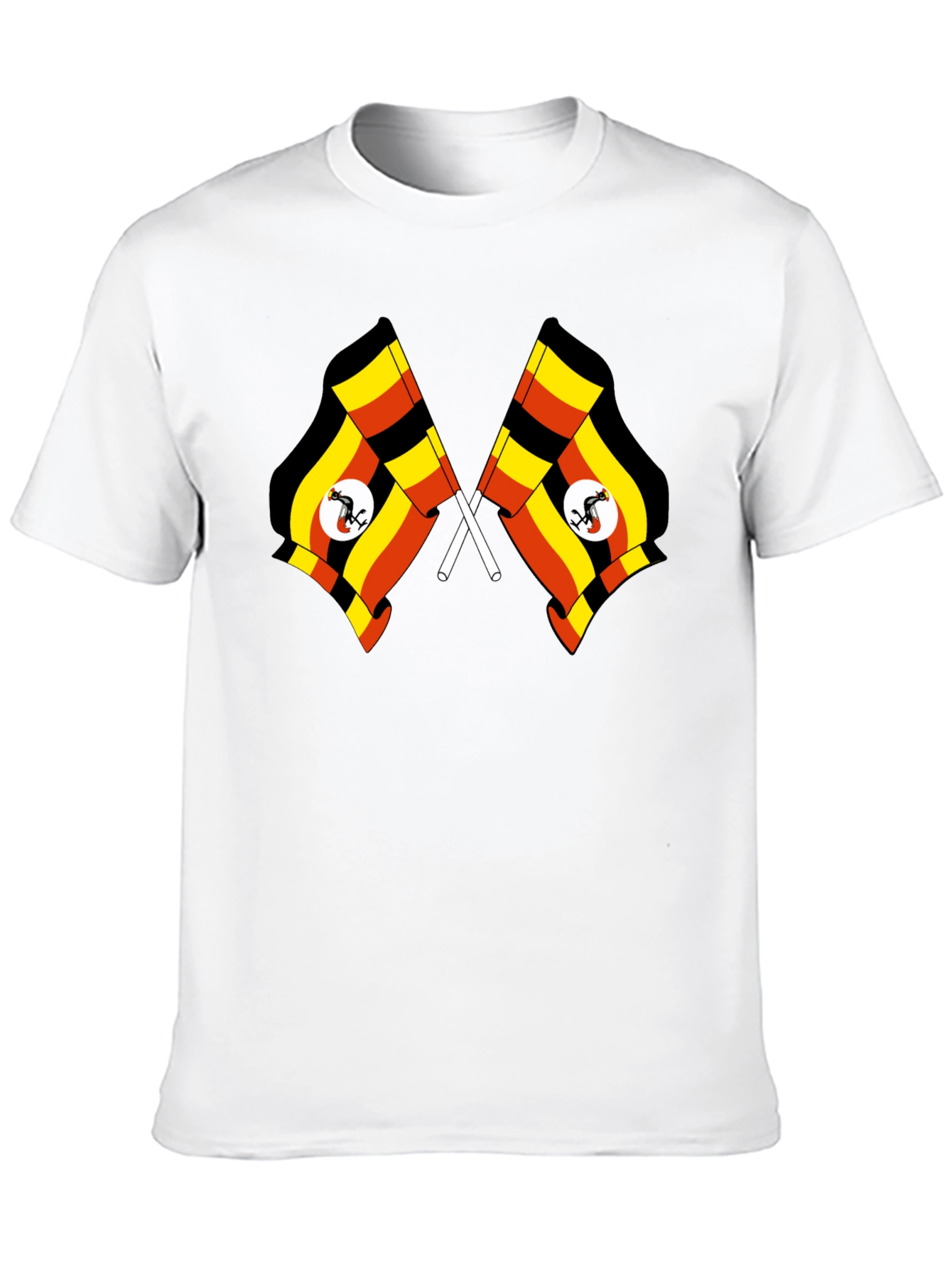 Uganda Flag T-Shirt - Cross Flags Design
