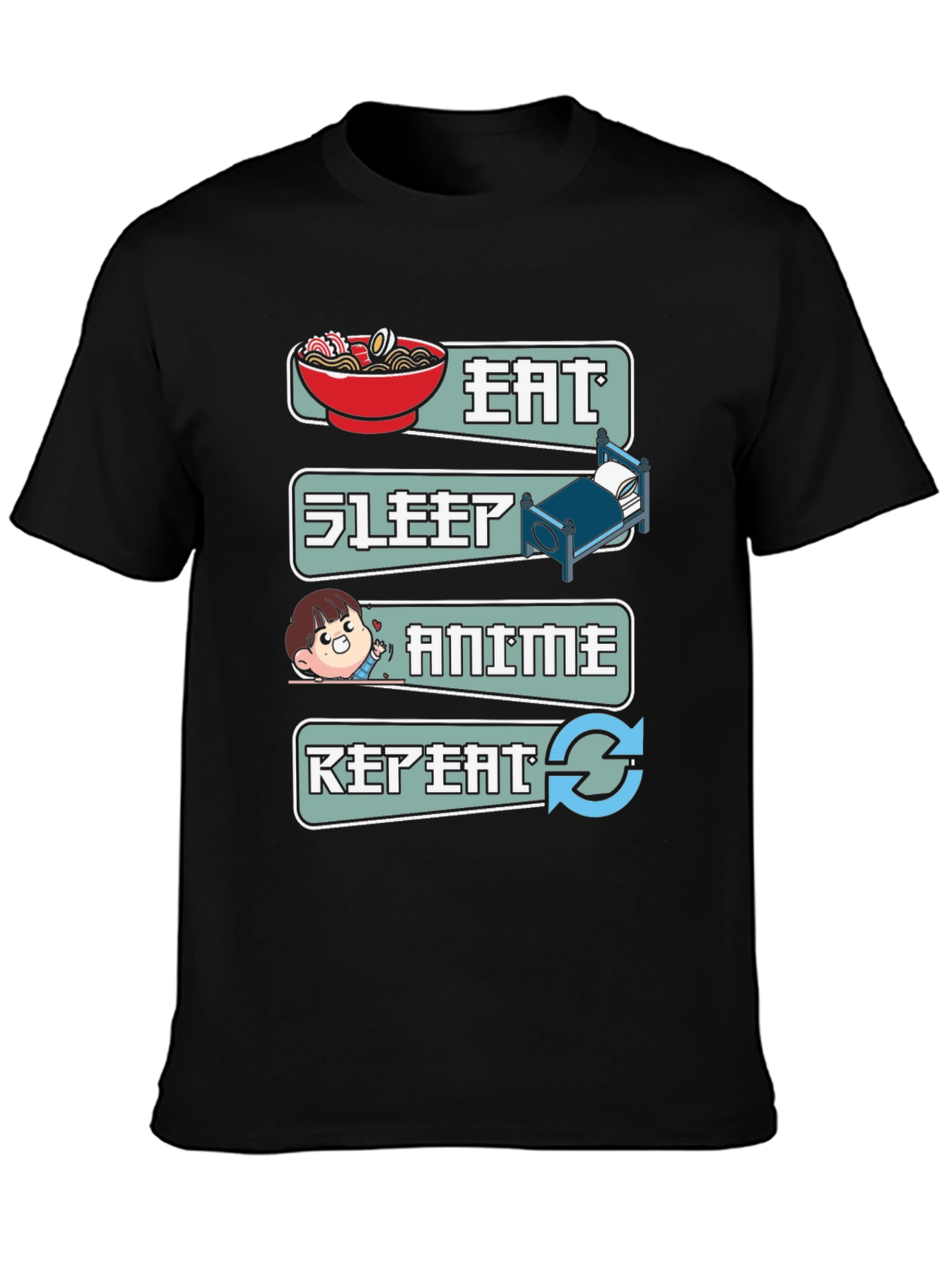 Eat Sleep Anime Repeat T-Shirt
