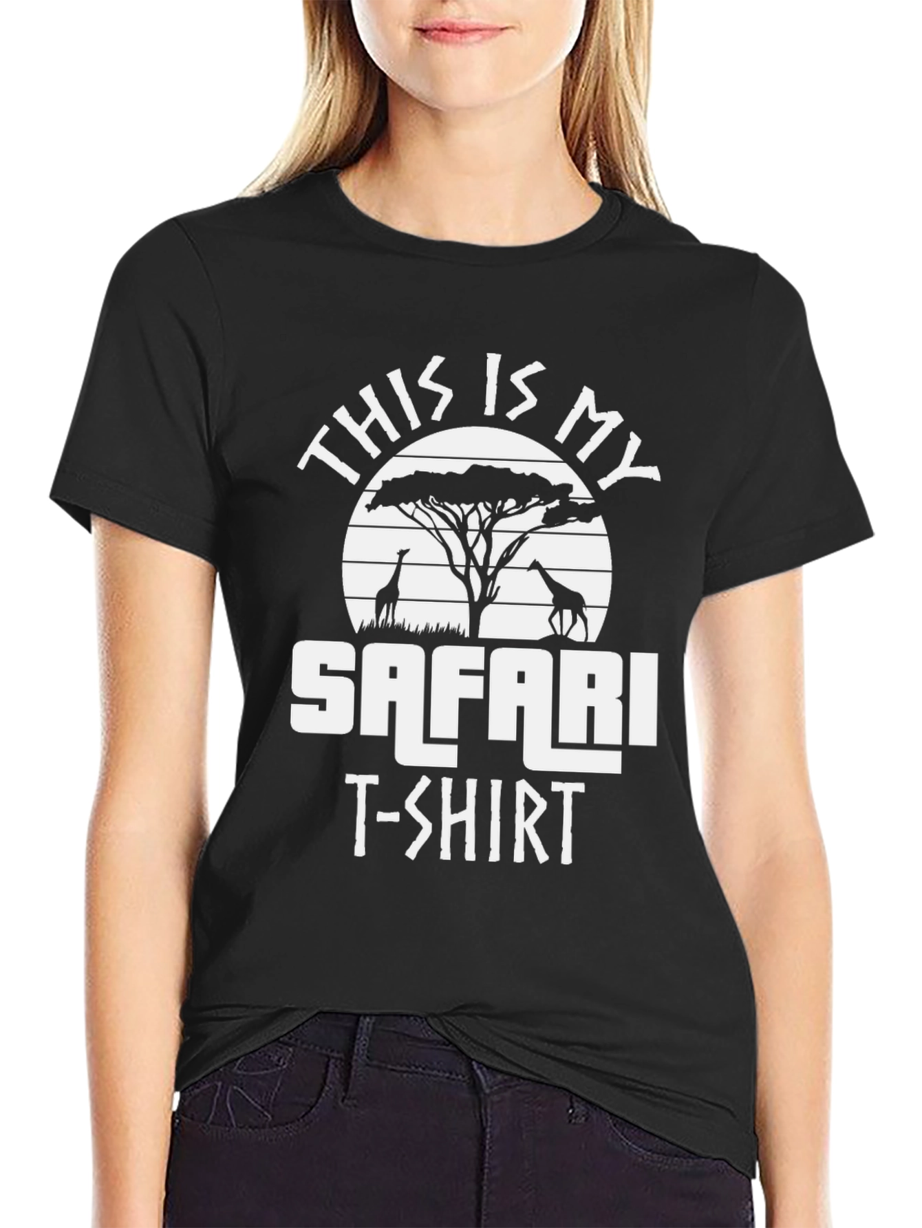 Safari T-Shirt: Giraffe and Tree Graphic Tee