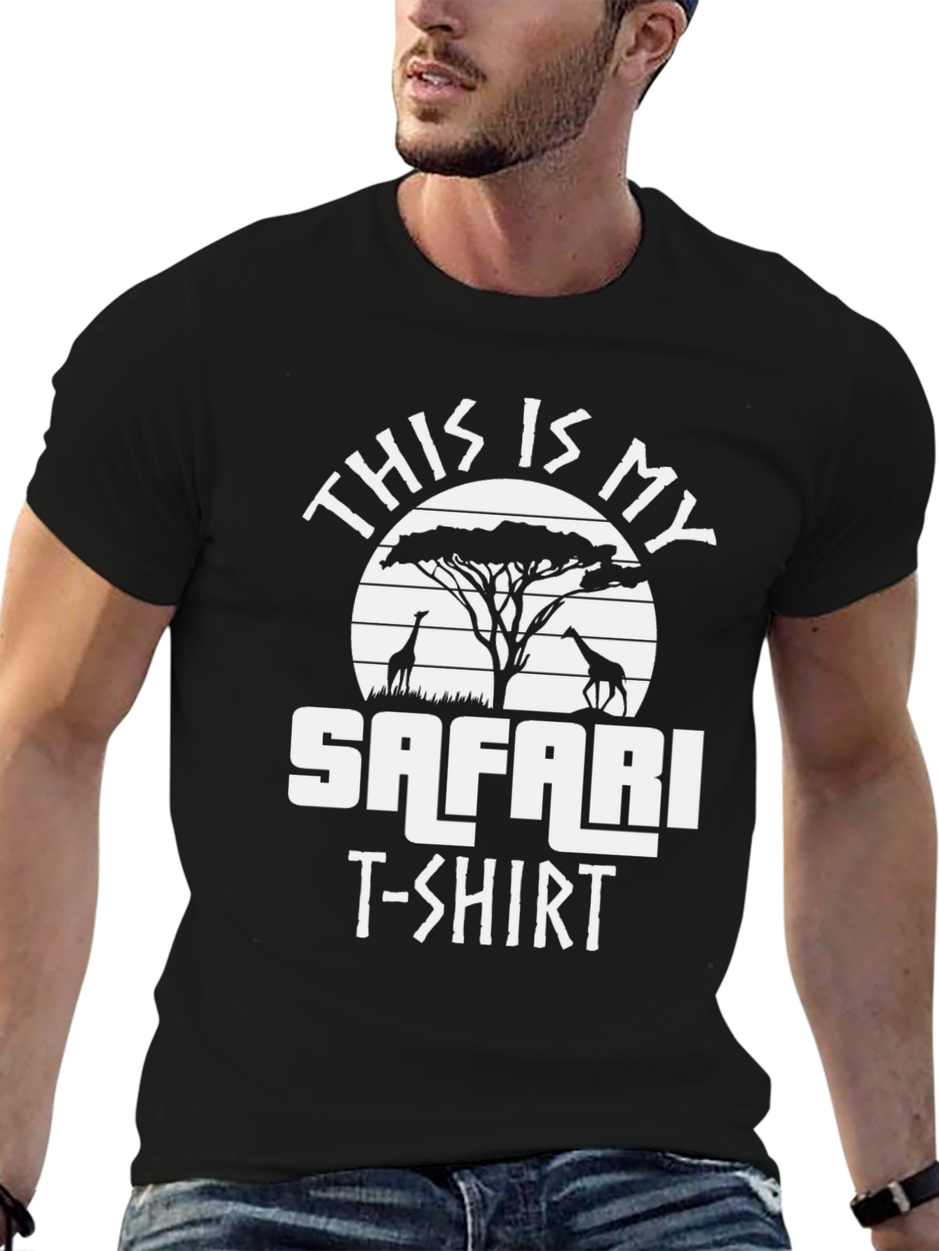 Safari T-Shirt: Giraffe and Tree Graphic Tee