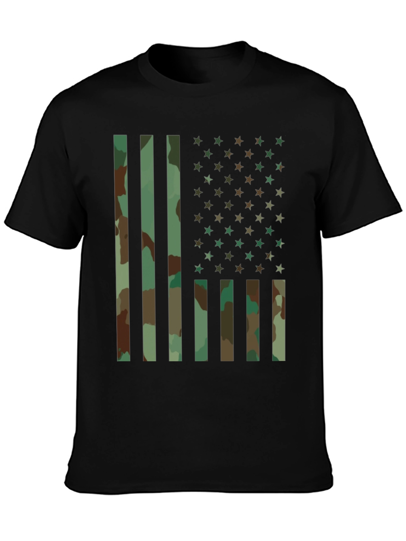 Camo American Flag Graphic T-Shirt