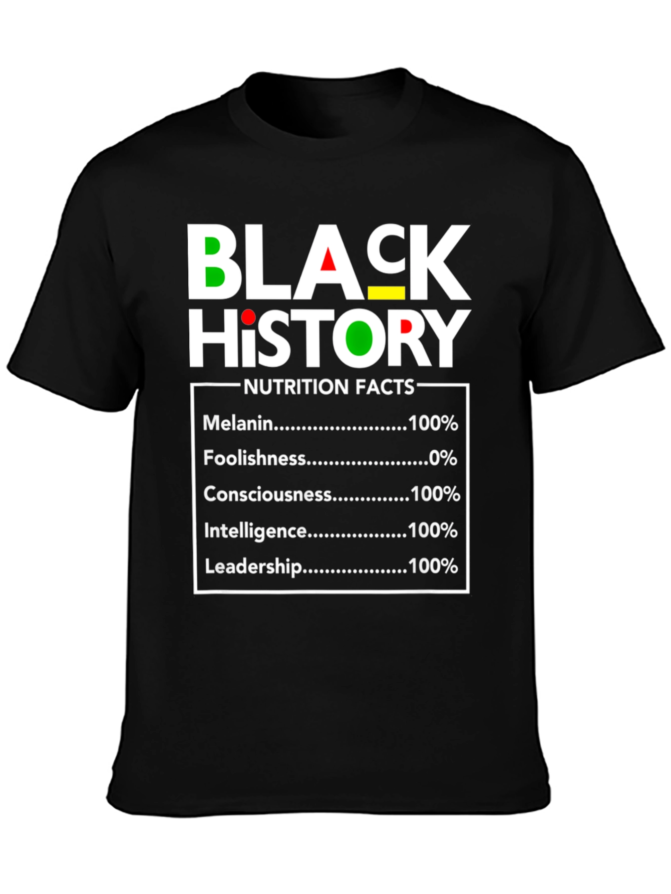 Black History Nutrition Facts T-Shirt