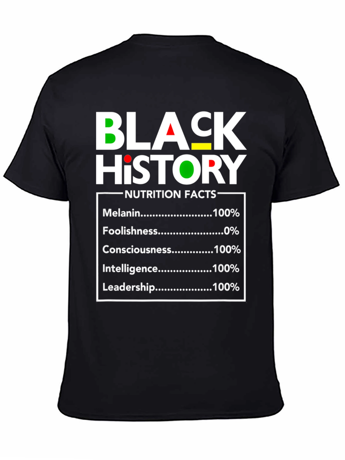 Black History Nutrition Facts T-Shirt
